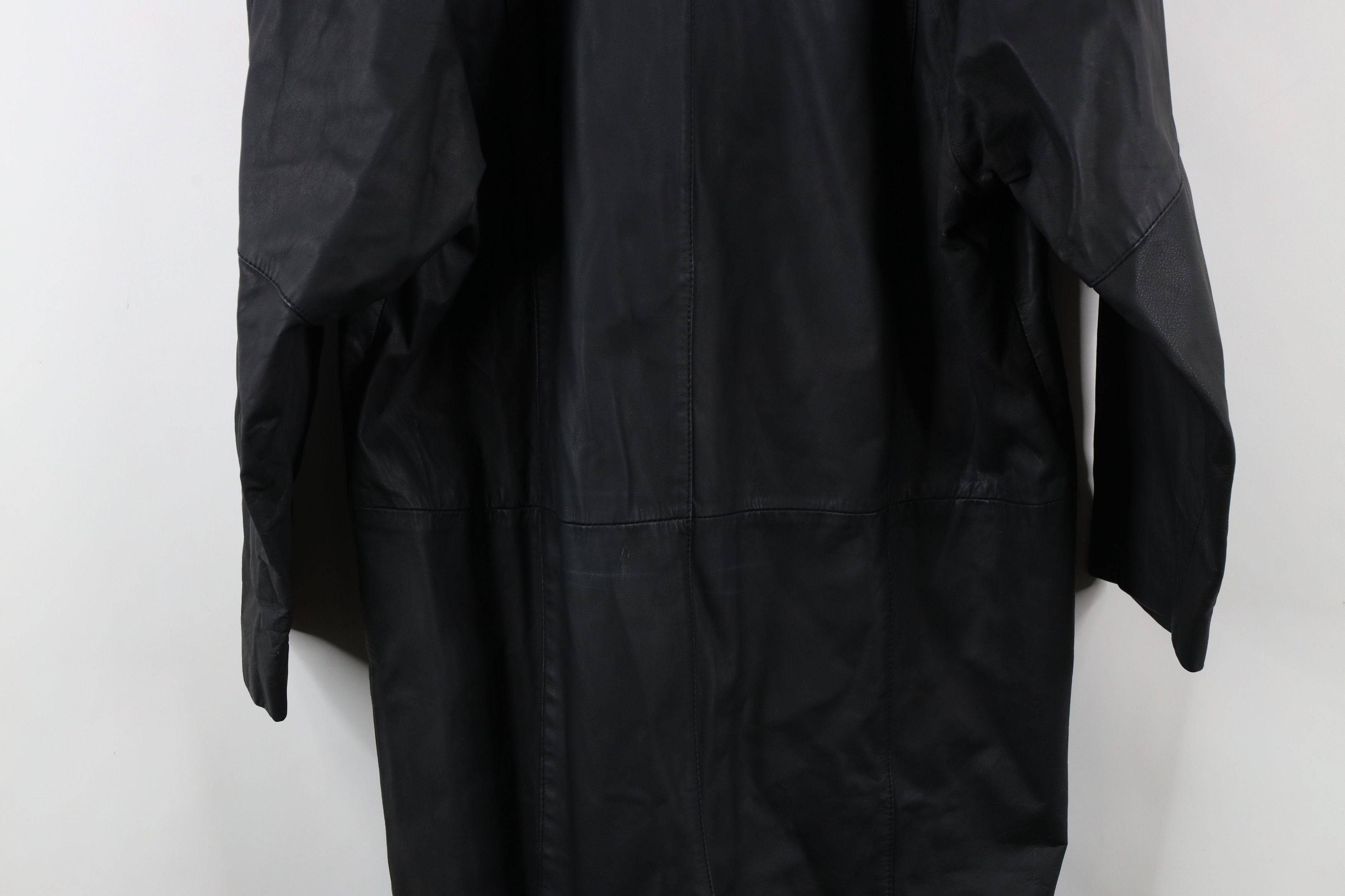 Vintage Vintage 90s Streetwear Goth Leather Trench Coat Jacket Size M / US 6-8 / IT 42-44 - 15 Thumbnail