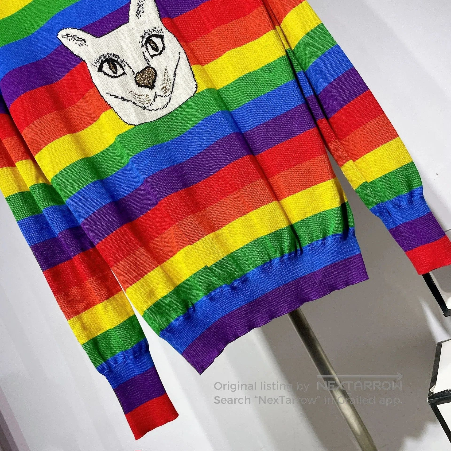 Loewe multicolored knitted sweater with dog graphic. Size US S / EU 44-46 / 1 - 5 Thumbnail