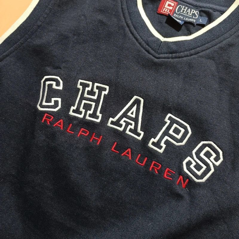 Chaps Ralph Lauren Vintage 90s Chaps Ralph Lauren Blue Vest Big Logo Spellout L Size US L / EU 52-54 / 3 - 5 Thumbnail