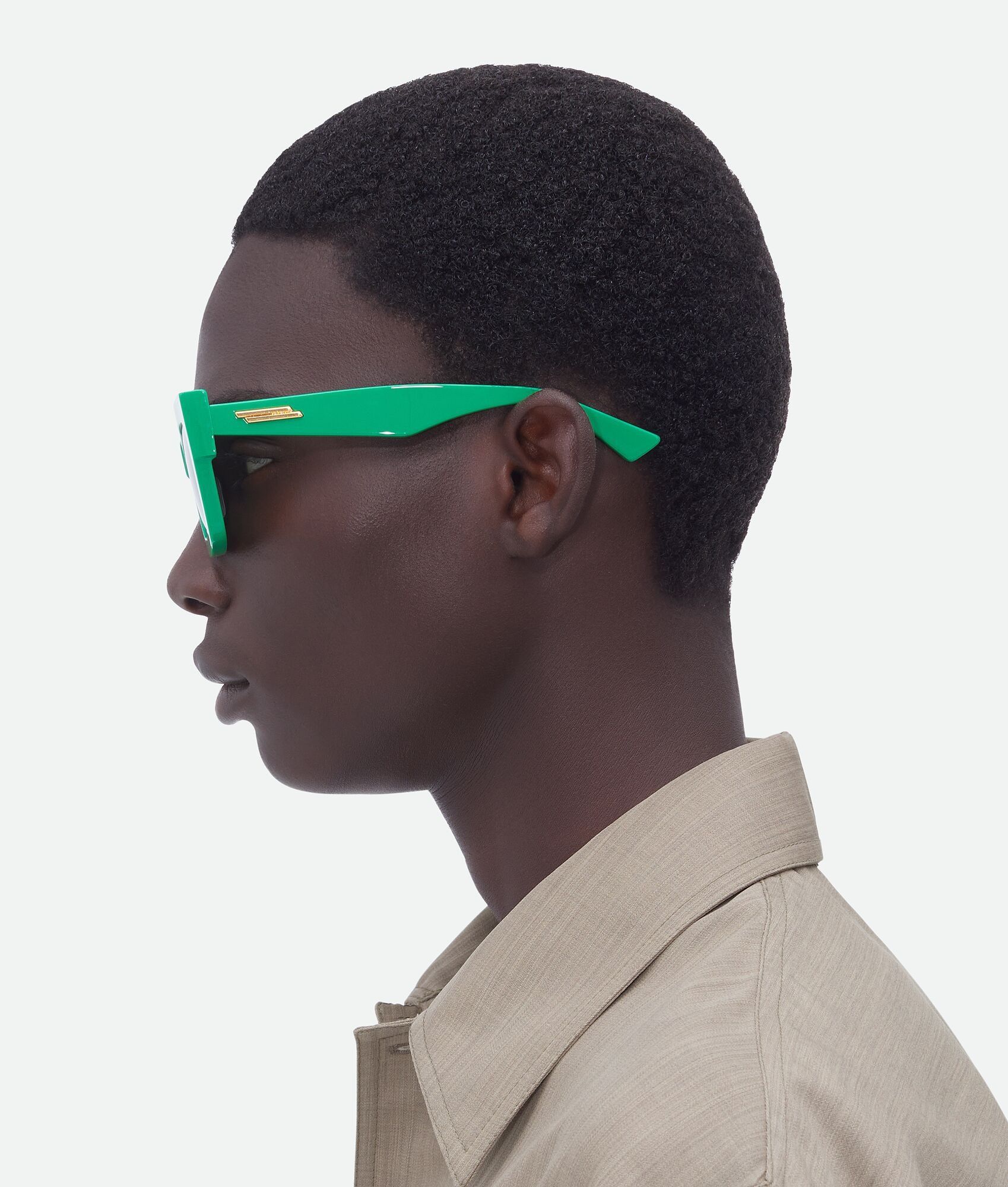 Bottega Veneta o1n1vont0525 Size: OS / Classic Square Sunglasses in Green Size ONE SIZE - 5 Thumbnail