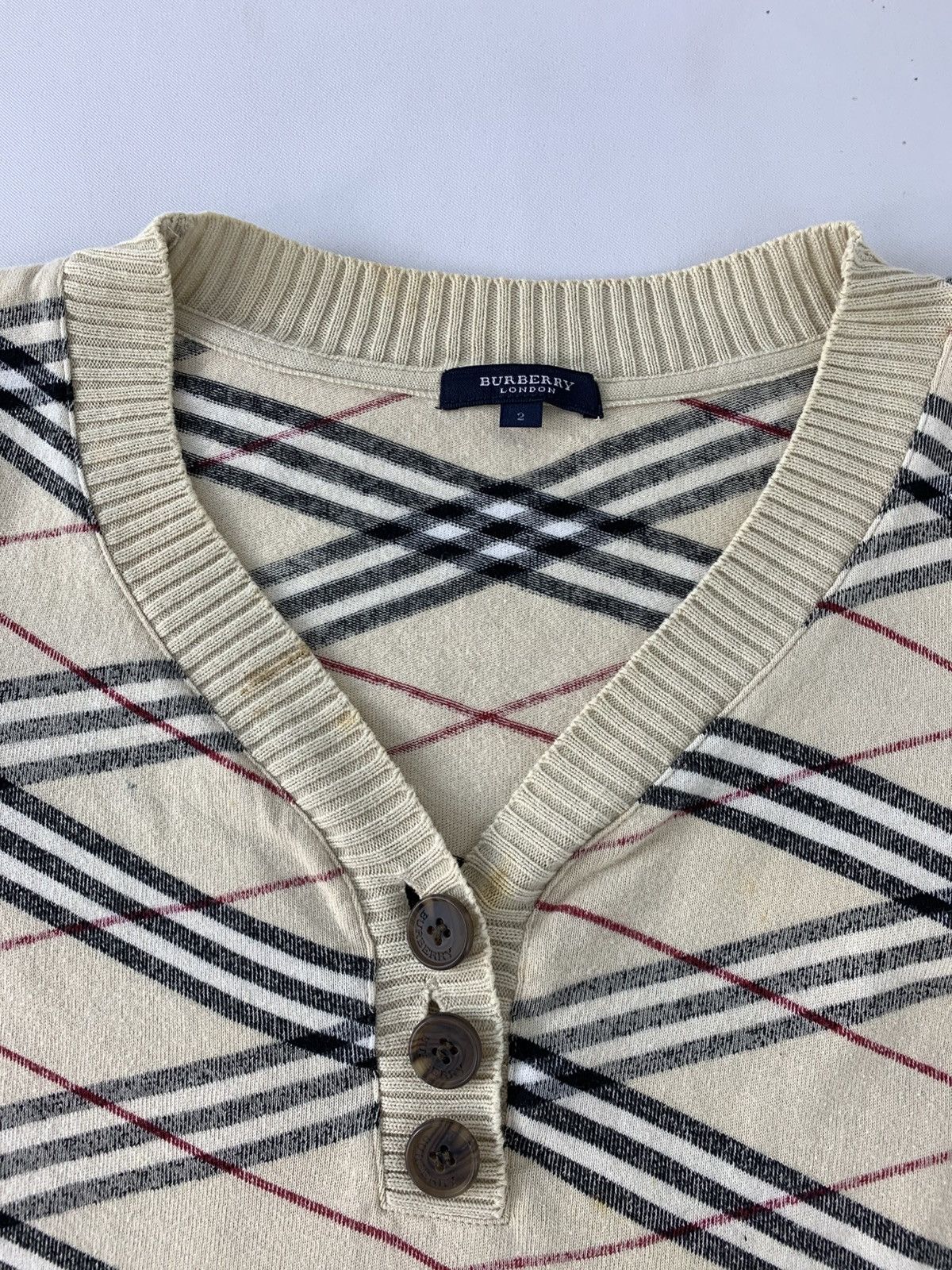 Burberry Hype Burberry London Nova Checked Monogram Knitwear Sweater Size XS / US 0-2 / IT 36-38 - 4 Thumbnail