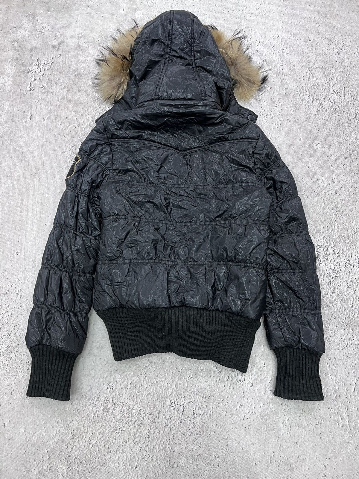 2000s Japanese Punk Grunge Fur PUFFER Jacket opium style