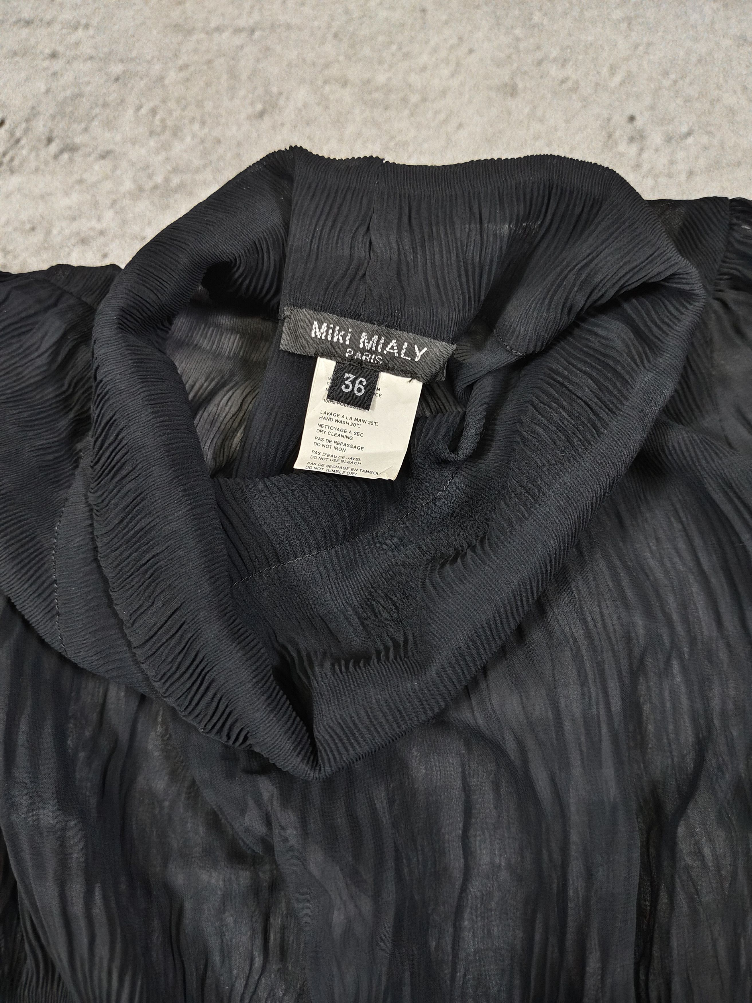 Seditionaries 2000s Miki Mialy🇫🇷 Gothic Minimalist Sheer Pleated Blouse Size M / US 6-8 / IT 42-44 - 8 Thumbnail