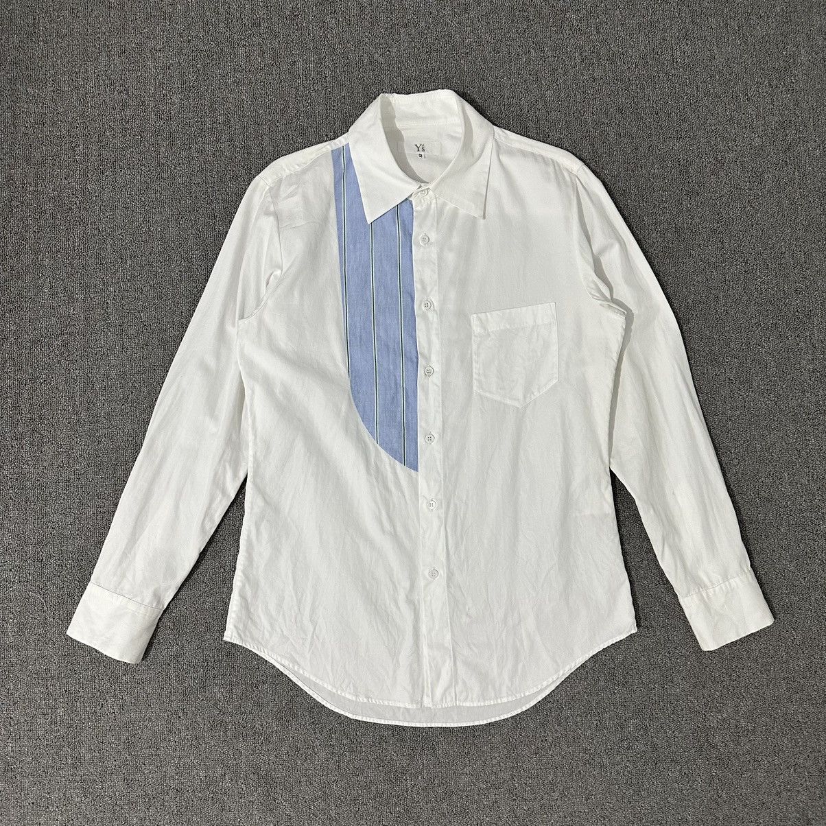 image of Ys Y’S By Yohji Yamamoto - Pattered L/s Shirt in White, Men's (Size Large)