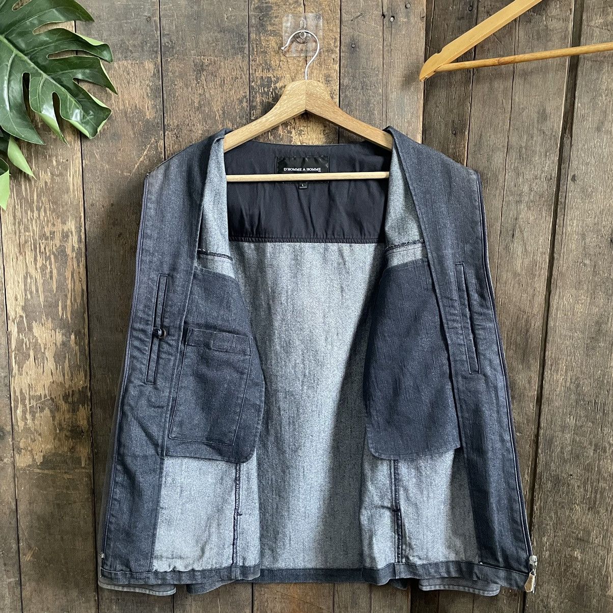 Japanese Brand D Homme A Homme Denim Zipper Jacket Size US L / EU 52-54 / 3 - 4 Thumbnail
