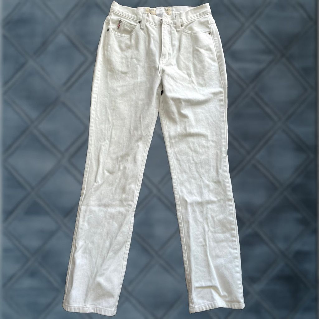 Guess VTG Guess Jeans Women's 28 Boot Cut Low Rise White Denim 060 40060RG 5-Pocket Size 28" / US 6 / IT 42 - 1 Thumbnail