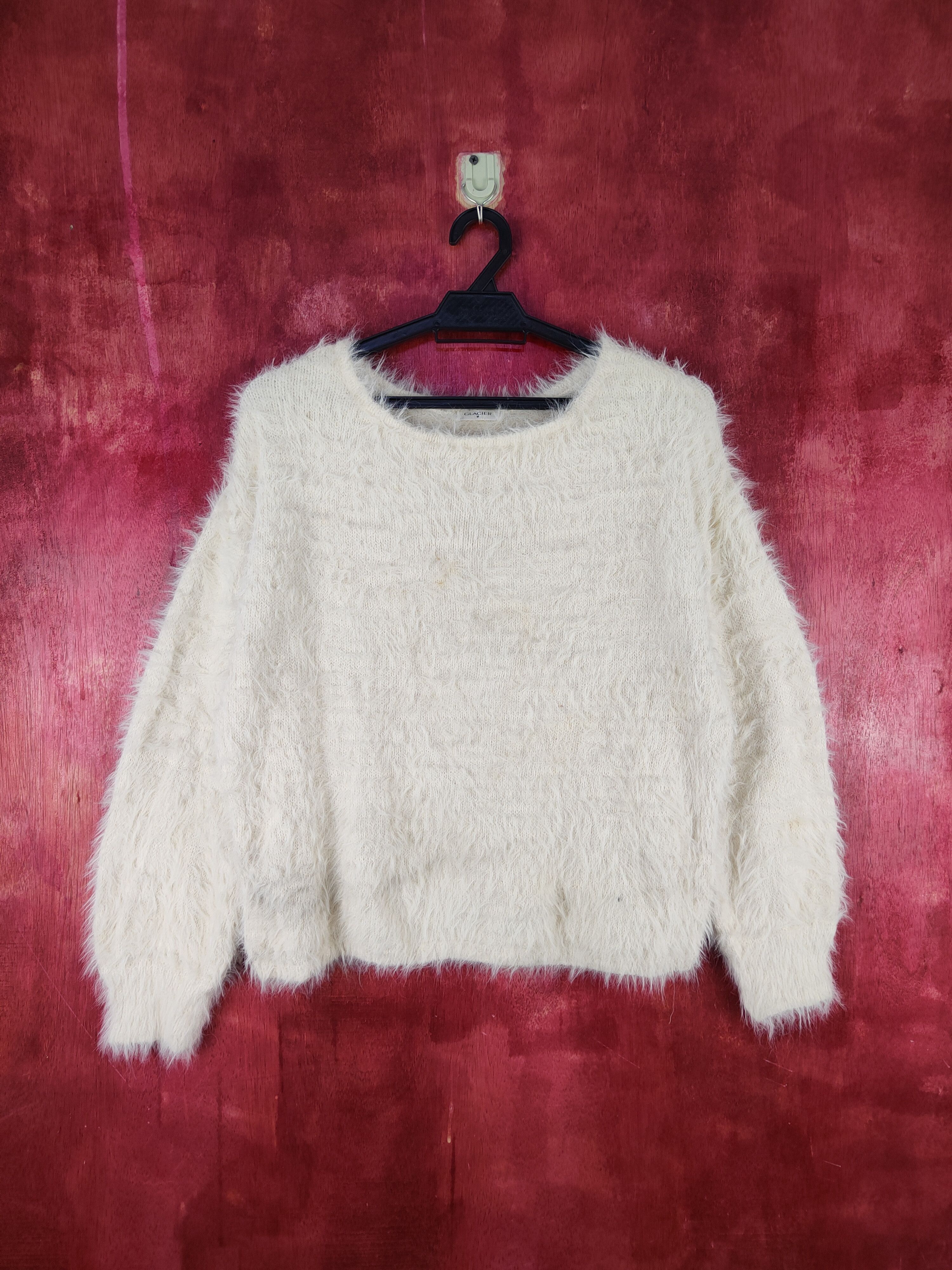 Japanese Brand Glacier Cream Shag Shaggy Fur Mohair Knitwear #S1988 Size S / US 4 / IT 40 - 1 Thumbnail