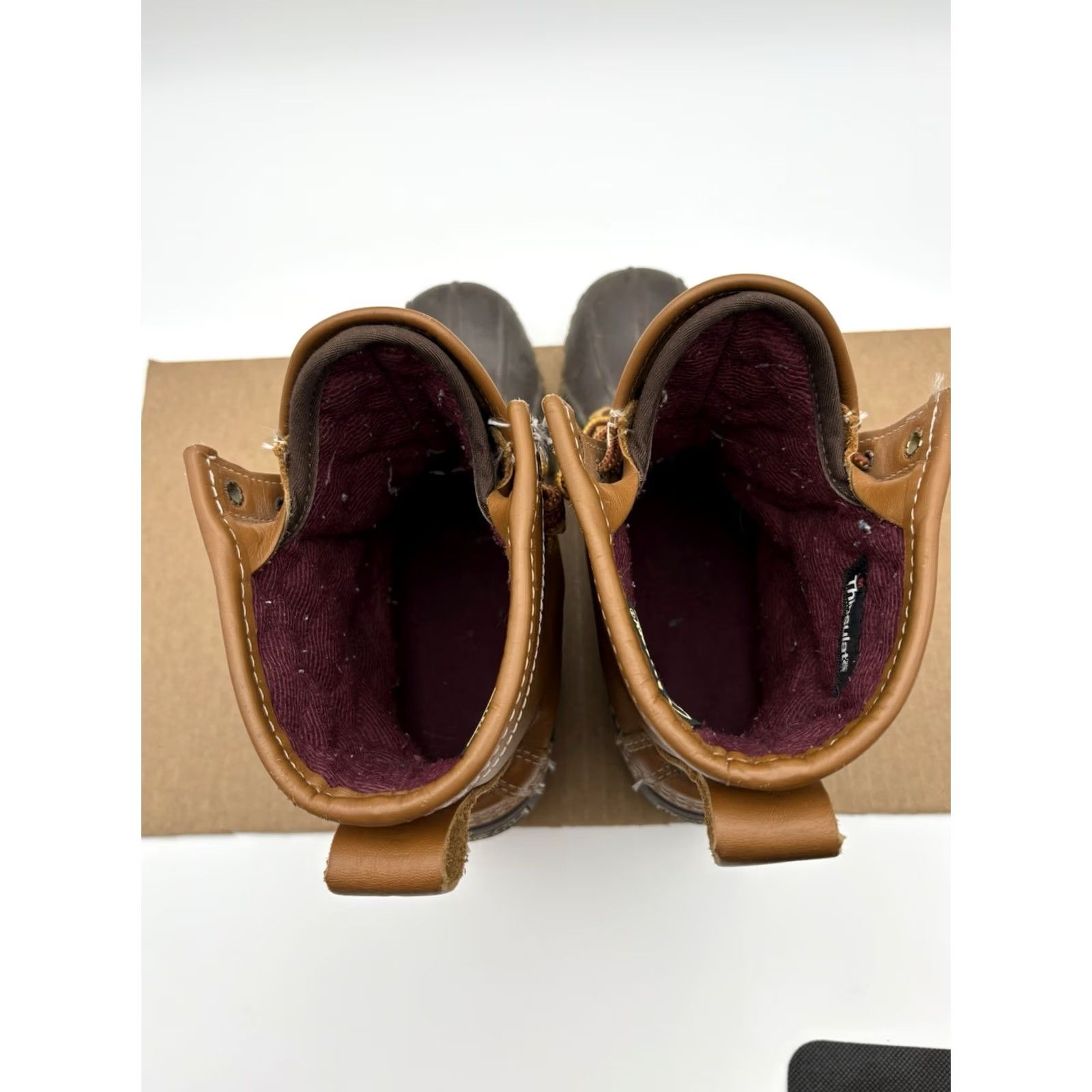 Vintage VINTAGE L.L.Bean Boots Duck Hunting Boots Gore-Tex Thinsulate Lined Made in USA Men 8 Tan/Brown Leather Waterproof Insulated Rubber Mid-Calf Boots Men Size US 8 / EU 41 - 6 Thumbnail