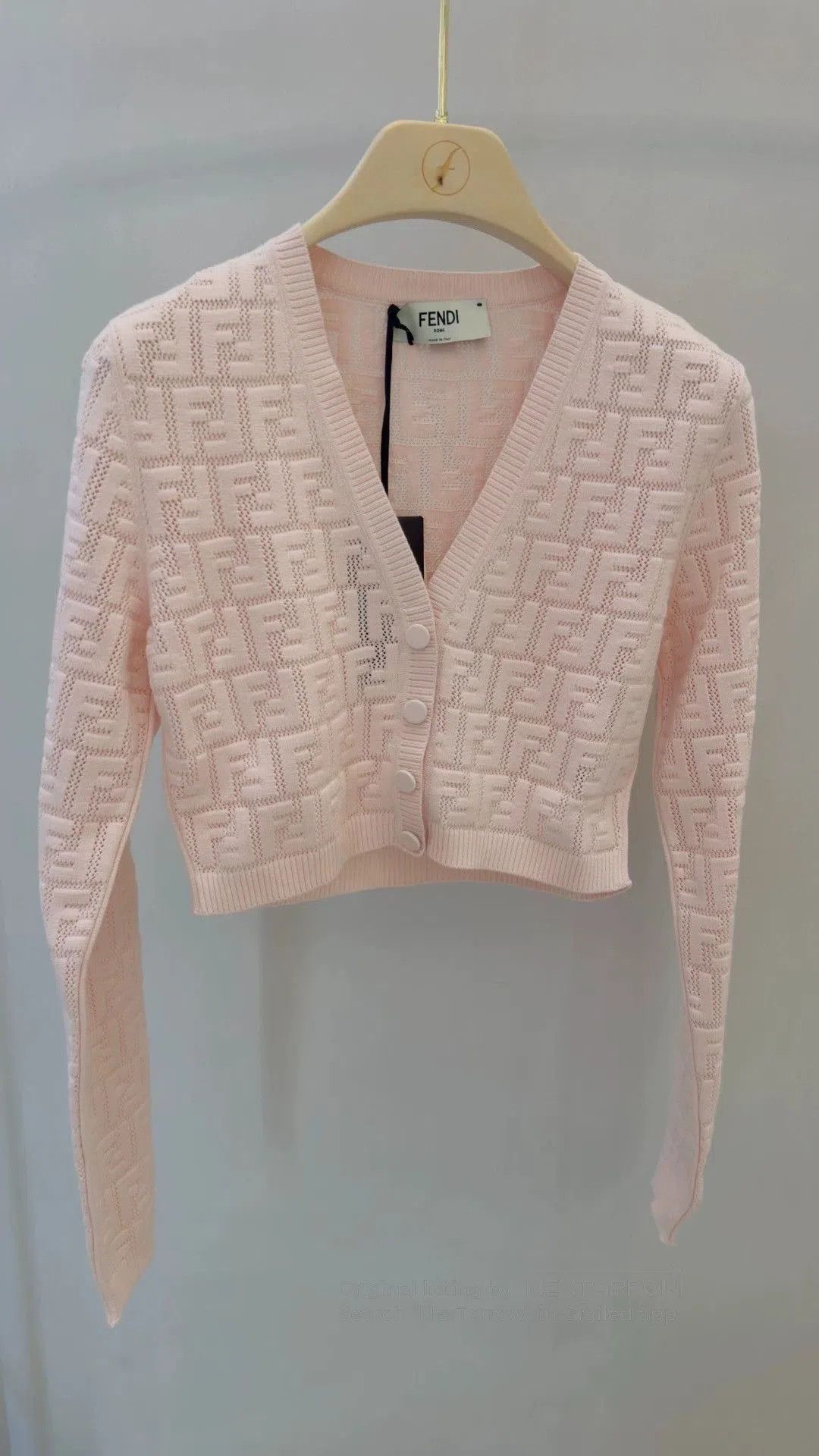 Fendi Fendi Pink Cropped Cardigan. Size US L / EU 52-54 / 3 - 1 Thumbnail