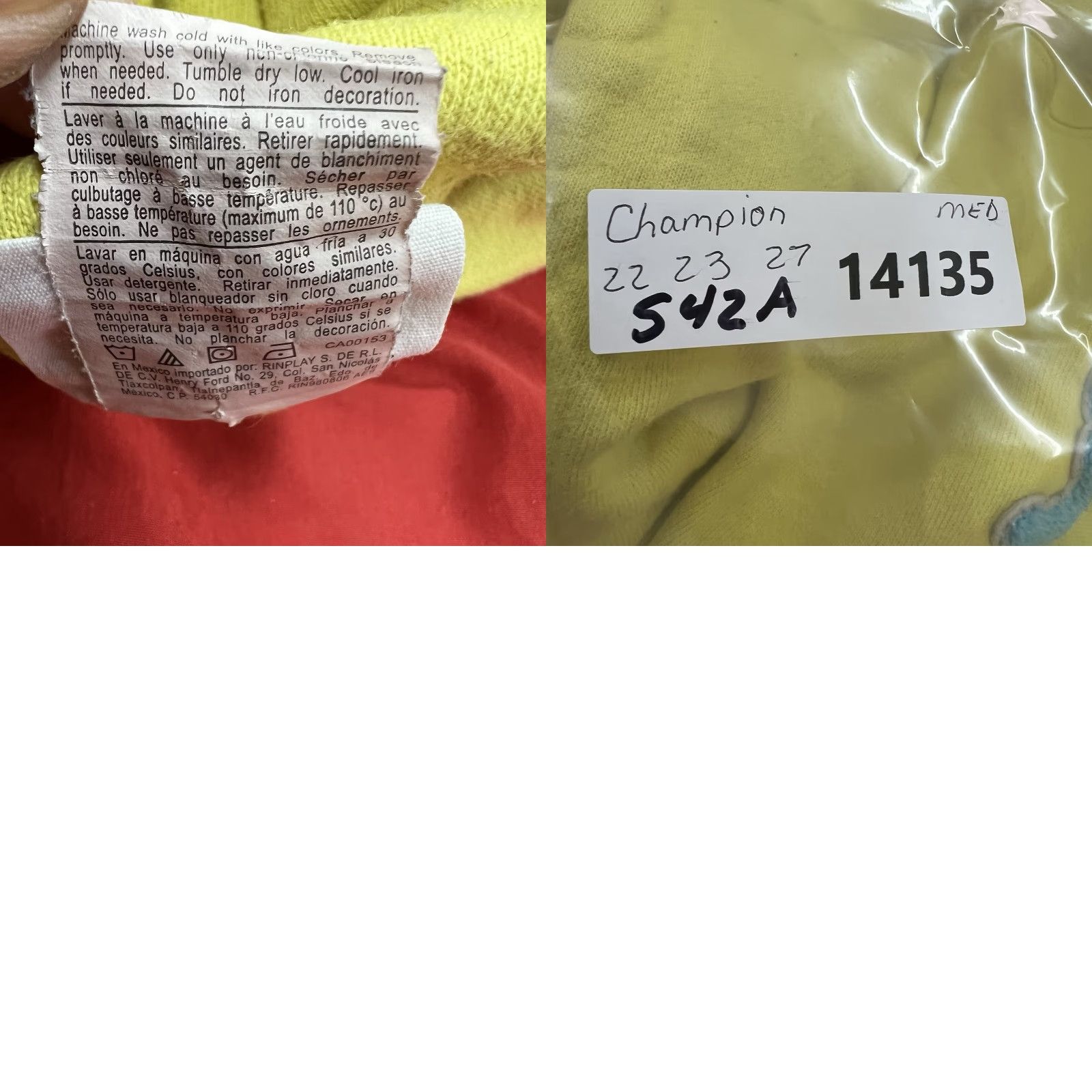 Champion Champion Reverse Weave Puff Hoodie Adult Size M Yellow Mens Size US M / EU 48-50 / 2 - 8 Thumbnail