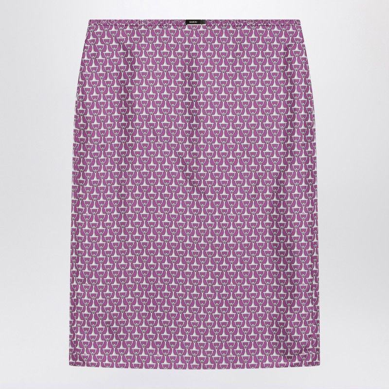 Gucci Gucci Pink Pencil Skirt With Horsebit Print Size 27" / US 4 / IT 40 - 1 Thumbnail