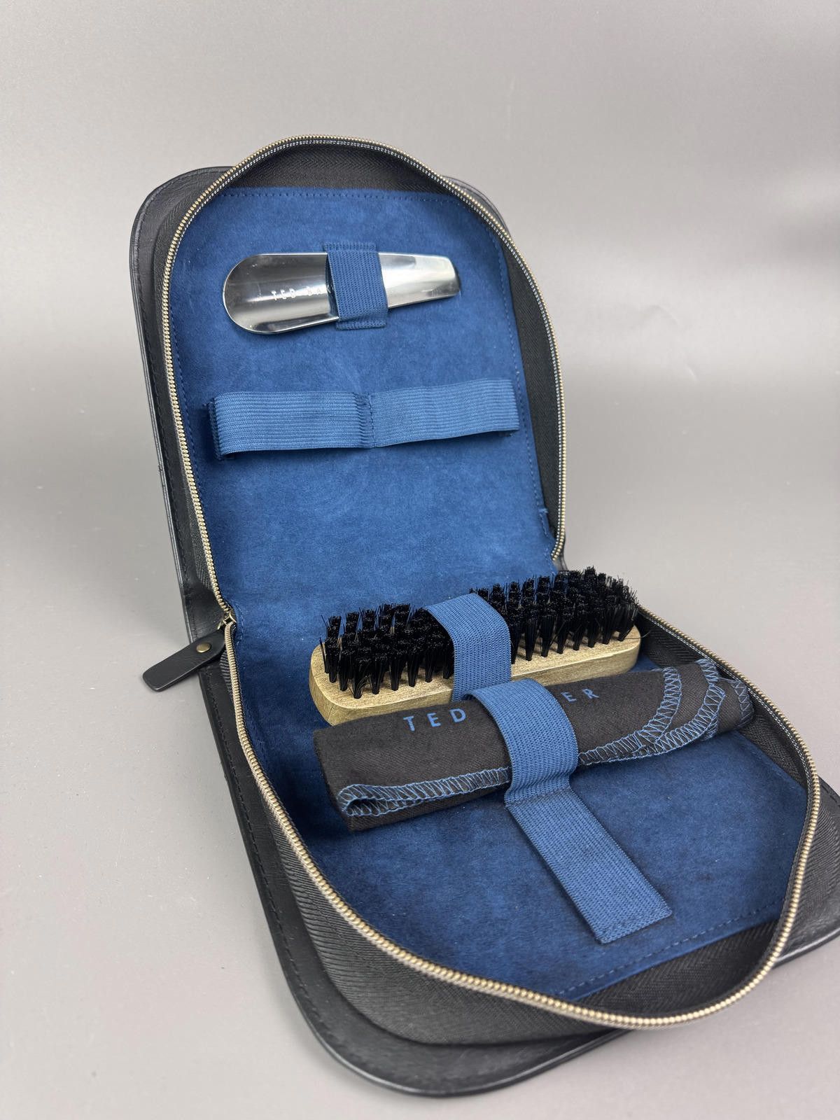 Ted Baker Ted Baker Black Leather Shoe Care Kit with Brush and Cloth Size ONE SIZE - 5 Thumbnail