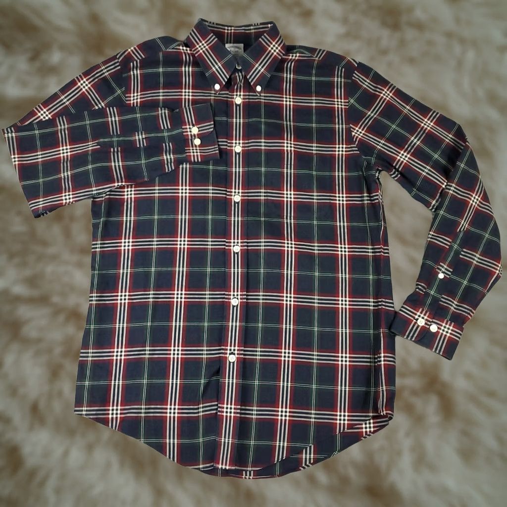 Brooks Brothers Brooks Brothers Shirt Mens Medium Blue Plaid Regent Button Up Long Sleeve Size US M / EU 48-50 / 2 - 1 Thumbnail