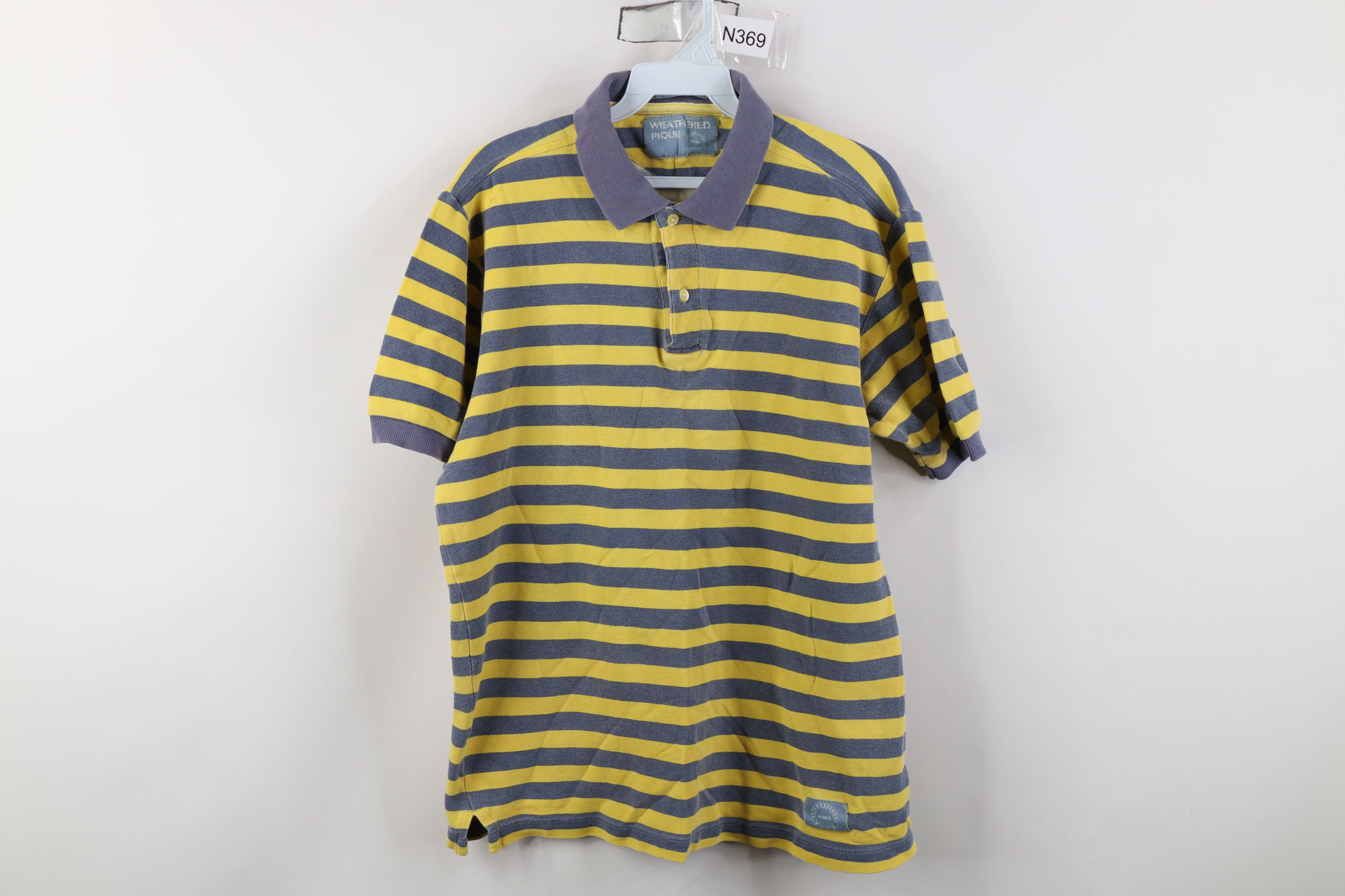 Vintage Vintage 90s Streetwear Weathered Stonewash Striped Golf Polo Size US M / EU 48-50 / 2 - 1 Thumbnail