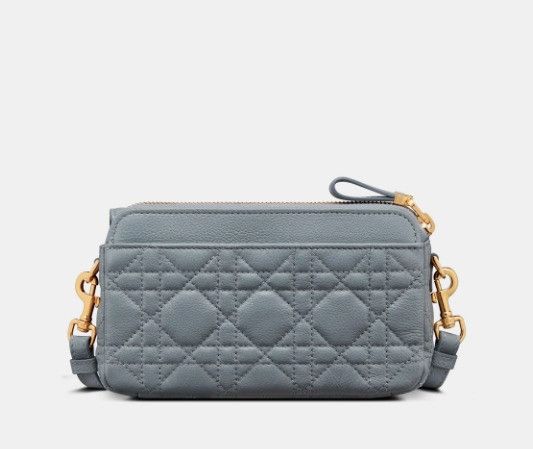 Dior o1w1db10924 Size: OS / Calfskin Caro Pouch in Slate Grey Size ONE SIZE - 5 Thumbnail