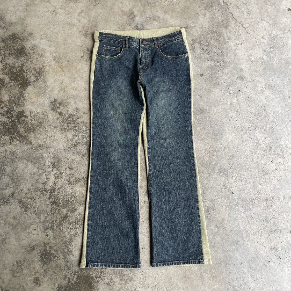 Renoma 🔥Vintage Renoma Hybrid Two Tone Flare Denim Pants Size US 32 / EU 48 - 1 Thumbnail
