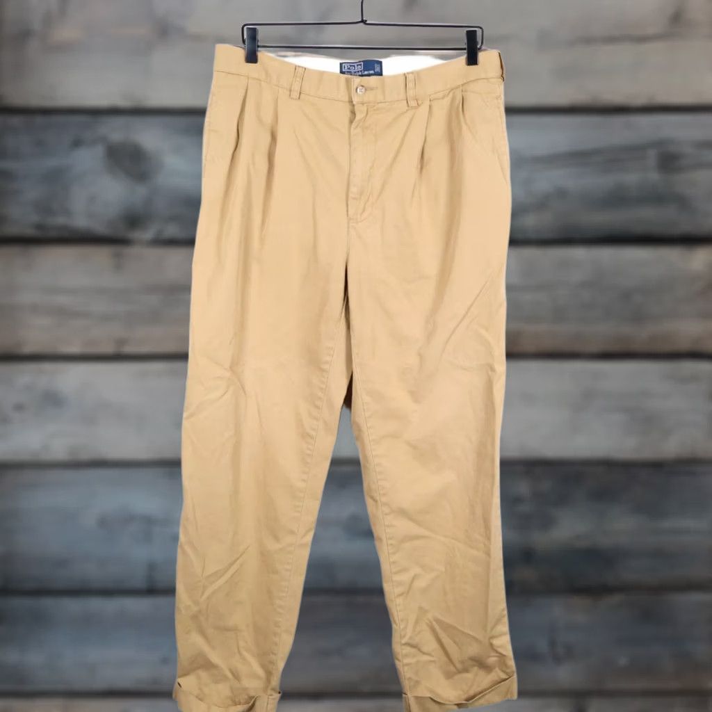 Polo Ralph Lauren Polo Ralph Lauren Hammond Pants Mens 32 x 30 Brown Corduroy Cotton Flat Front Zip Fly Straight Leg Chino Vintage: No 90s Hipster Retro Mens Size US XS / EU 42 / 0 - 1 Thumbnail