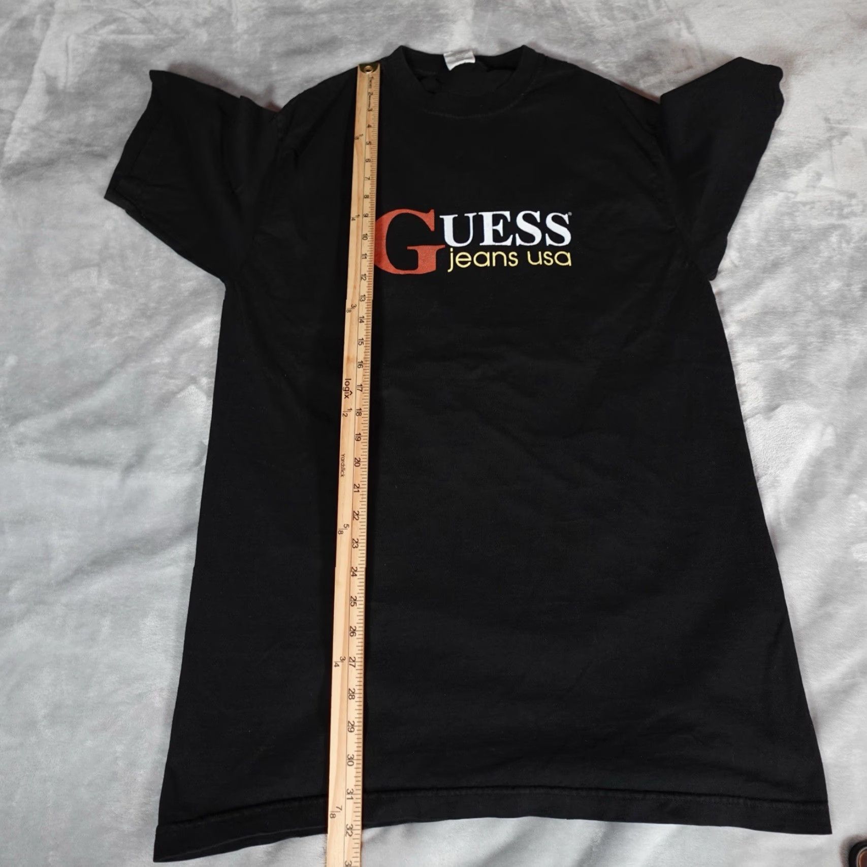 Guess VINTAGE Guess Jeans USA Graphic T-Shirt Men's Tall Medium Black 90s USA Logo Easy Care Size US M / EU 48-50 / 2 - 8 Thumbnail