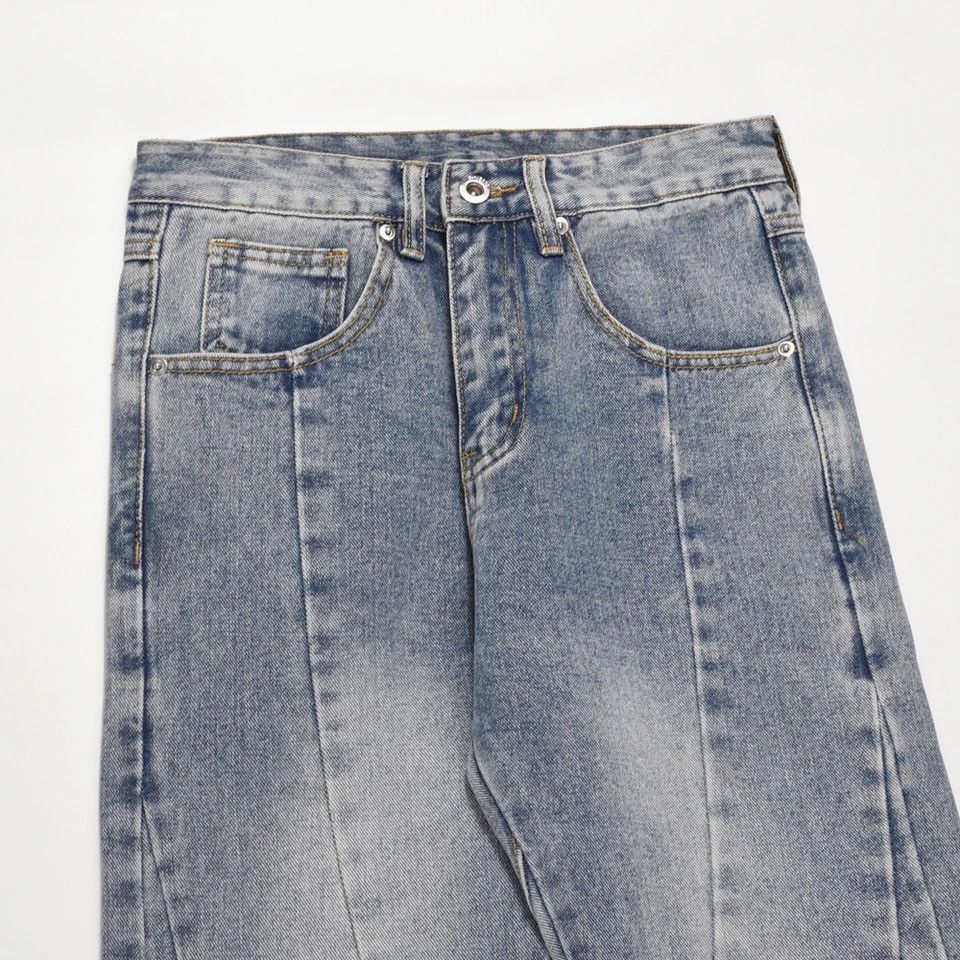 Japanese Brand × Vintage Skinny Jeans Men Streetwear Autumn Blue Slim Trousers Y2k Size US 33 - 5 Thumbnail