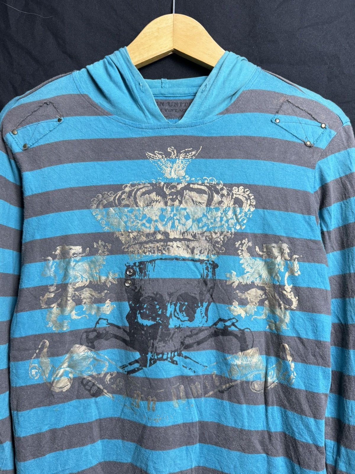 If Six Was Nine × Japanese Brand × Le Grande Bleu (L.G.B.) Skulls Design United Long Sleeve With Hodie Size US M / EU 48-50 / 2 - 2 Thumbnail