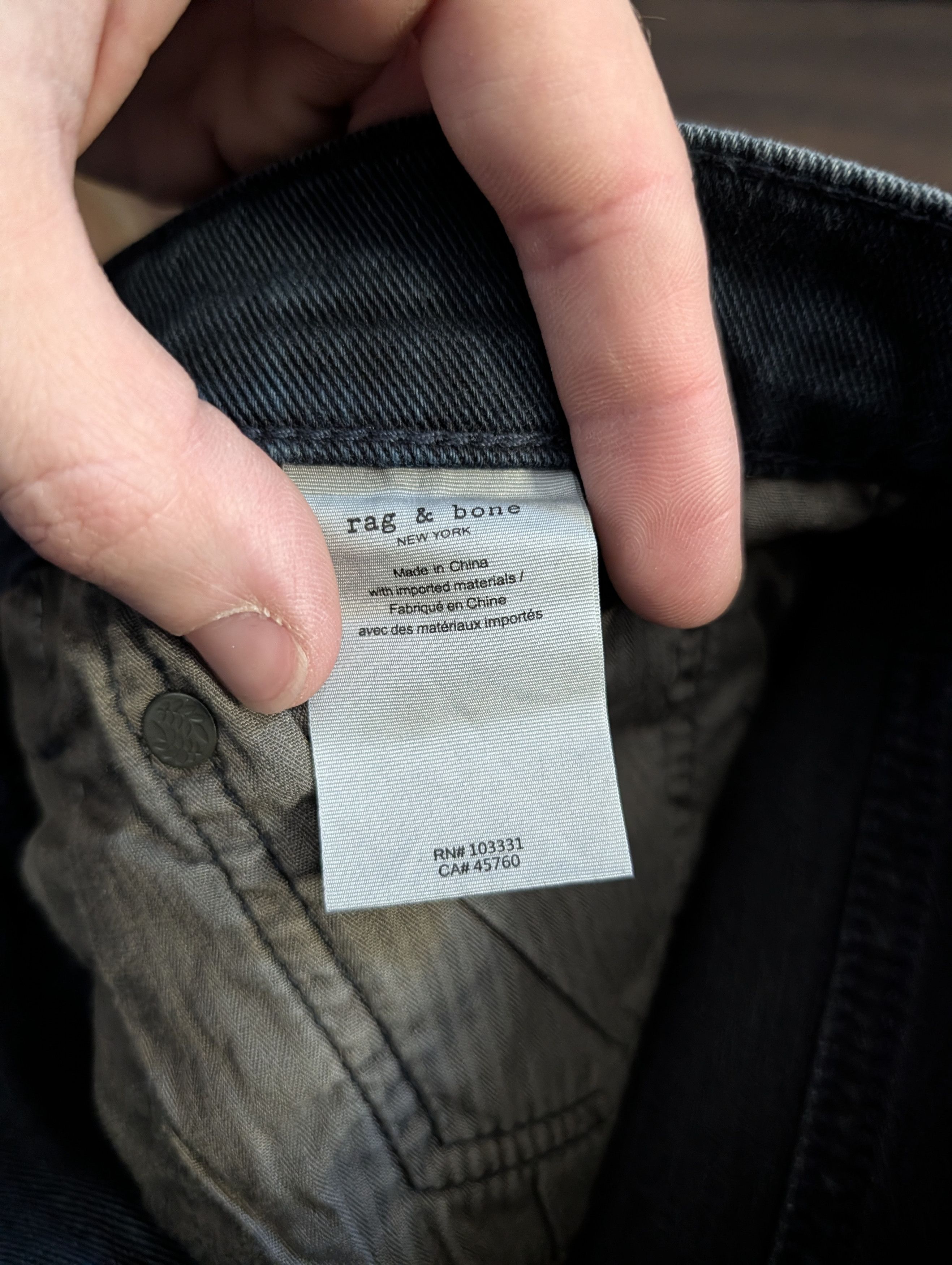 Rag & Bone Fit 1 Skinny washed black stretch denim jeans 30x32 Size US 30 / EU 46 - 13 Thumbnail