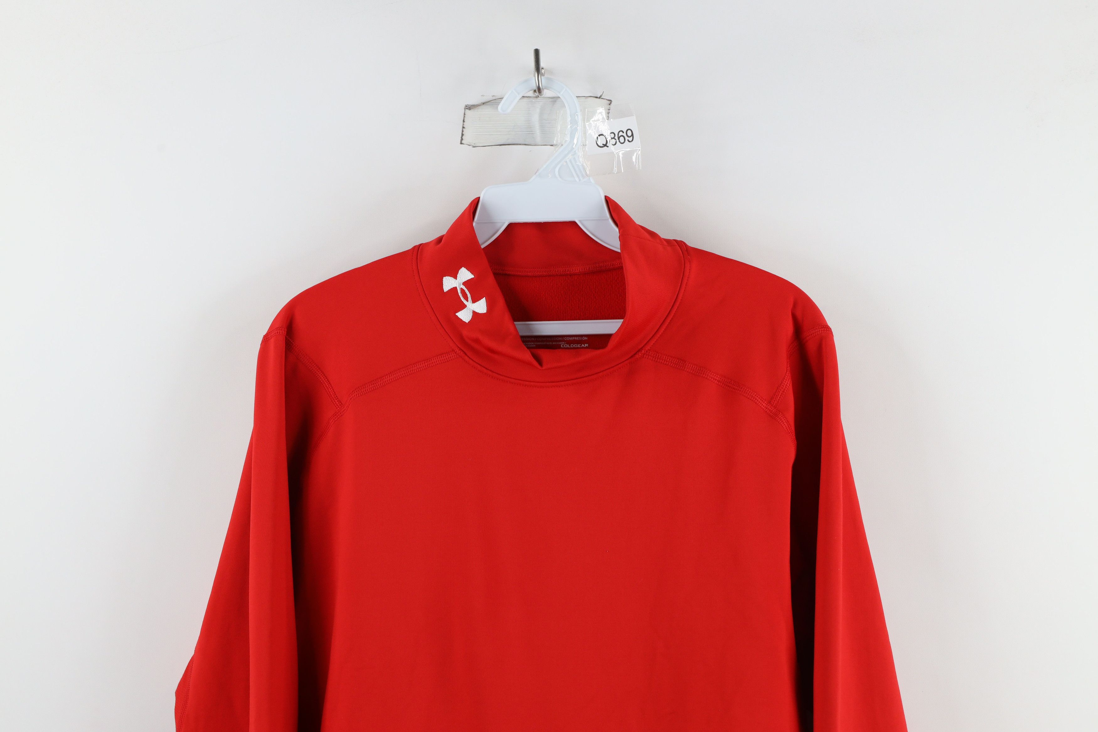 Under Armour × Vintage Under Armour Compression Mock Neck Long Sleeve T-Shirt Red Size US XXL / EU 58 / 5 - 2 Thumbnail