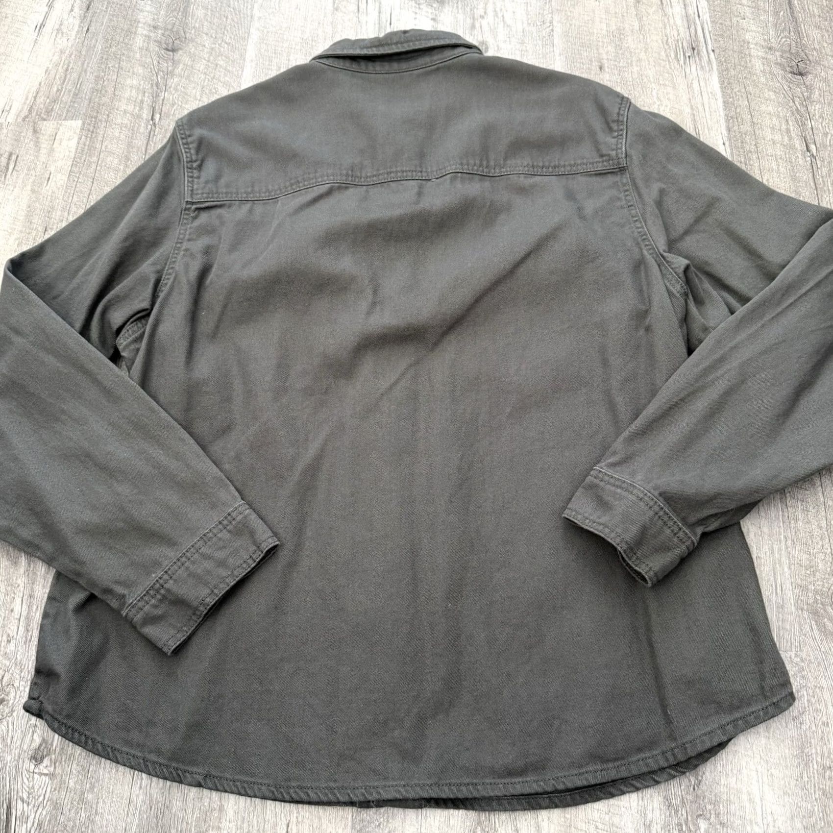 Lucky Brand Lucky Brand Shirt Mens XL Button Up Gray Green Shacket Heavy Pockets Size US XL / EU 56 / 4 - 5 Thumbnail