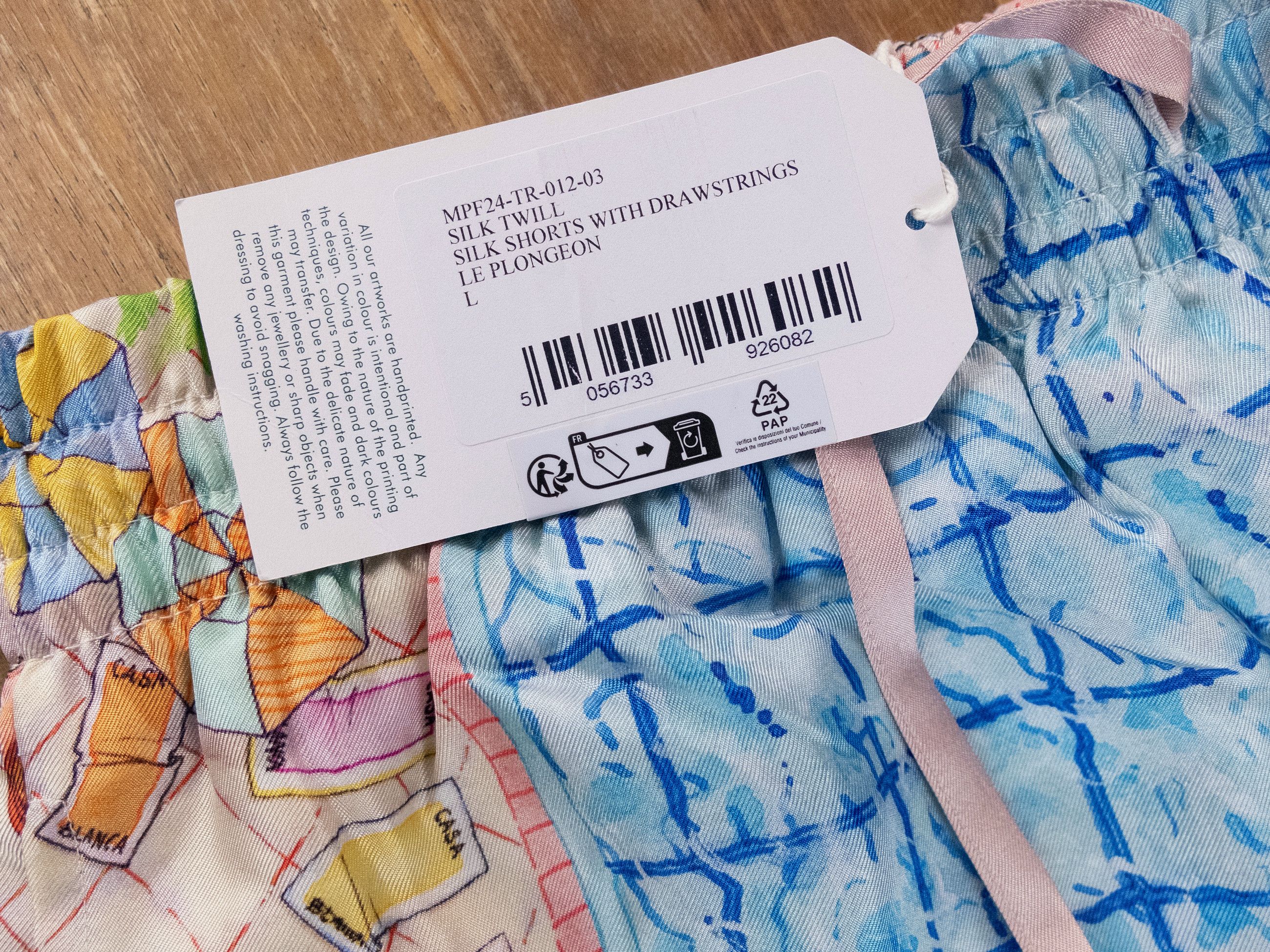 Casablanca CASABLANCA Le Plongeon blue twill silk shorts Large Size US 34 / EU 50 - 6 Thumbnail