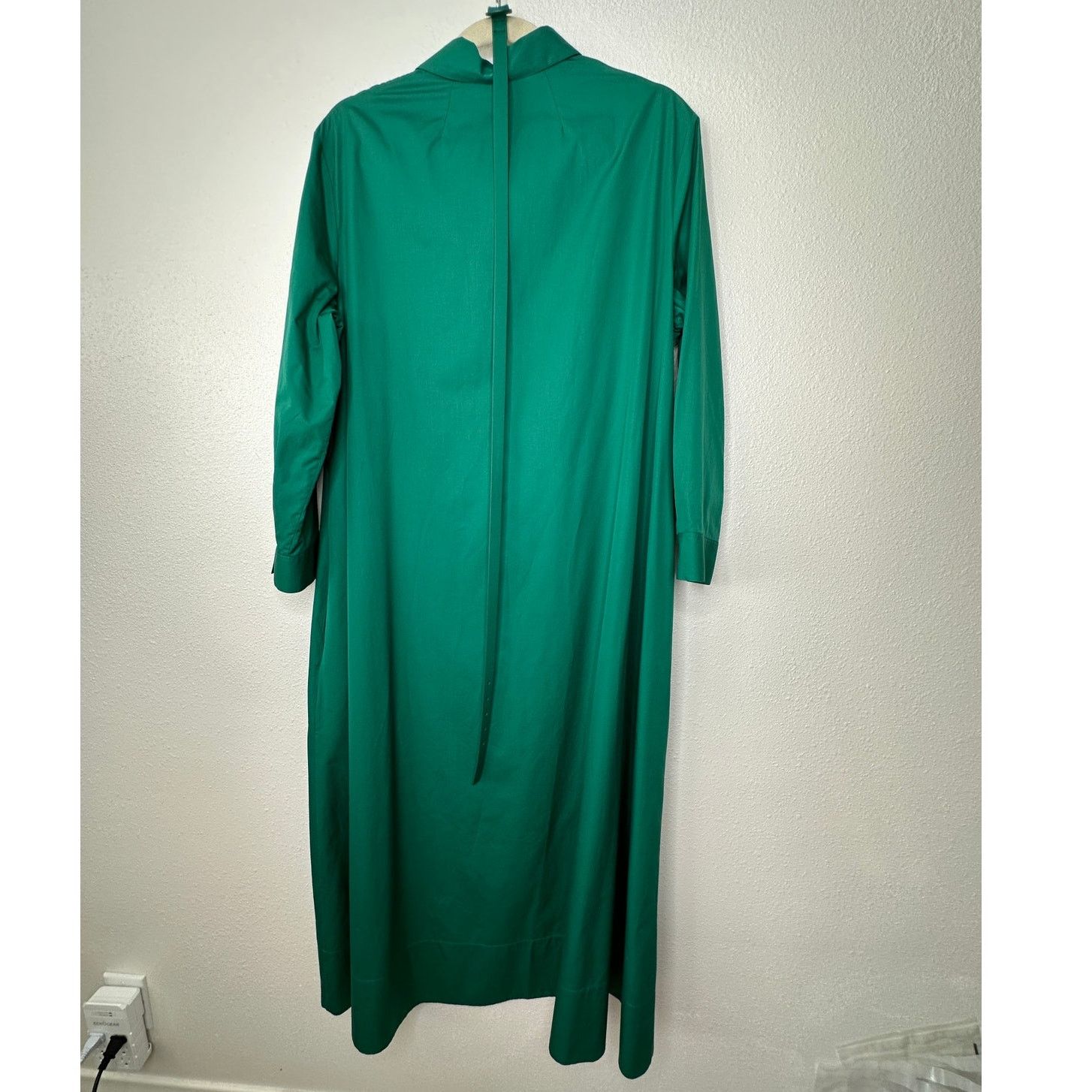 The Row NWT The Row Green Long Sleeve 3/4 Button Belted Shirtdress L Size L / US 10 / IT 46 - 8 Thumbnail
