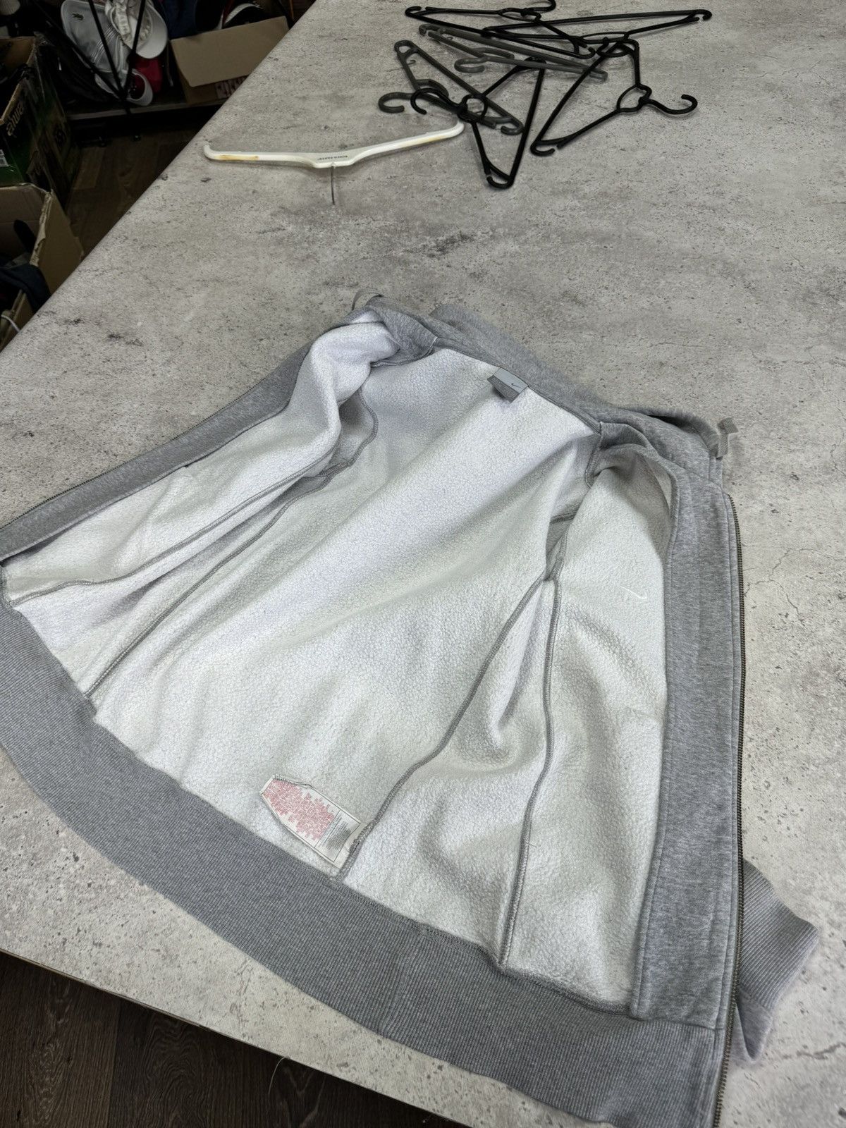 Nike × Vintage Vintage Nike Stoned Cotton Zip Hoodie Size US S / EU 44-46 / 1 - 8 Thumbnail