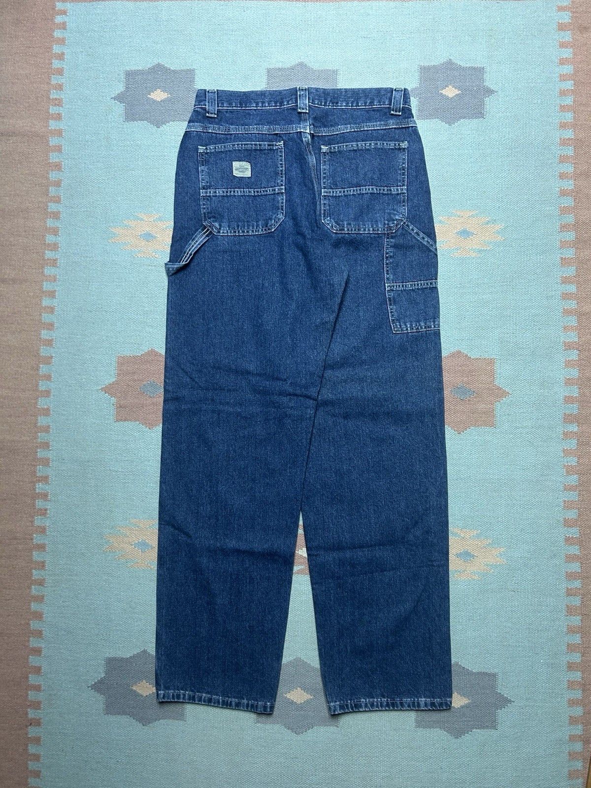 Vintage Vtg Lee dungaree carpenter jeans baggy wide leg dark 32x34 Size US 32 / EU 48 - 1 Thumbnail