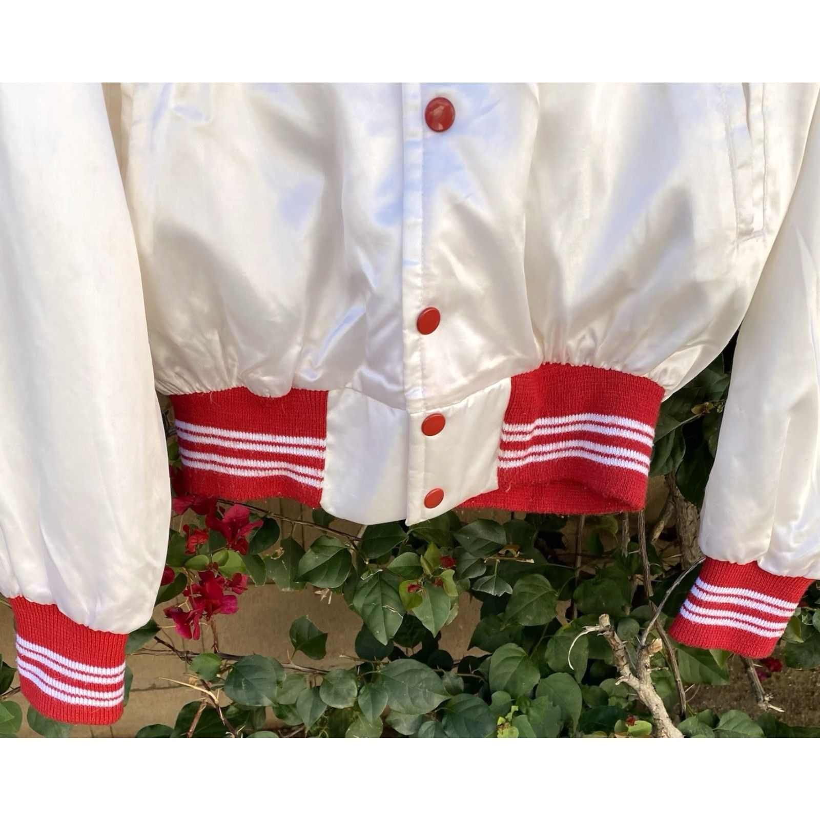 Vintage VINTAGE West Wind Rhodes Bean & Supply Co Op Satin Bomber Jacket M White 80s 70s Mens USA Logo Pockets Lined Size US M / EU 48-50 / 2 - 5 Thumbnail