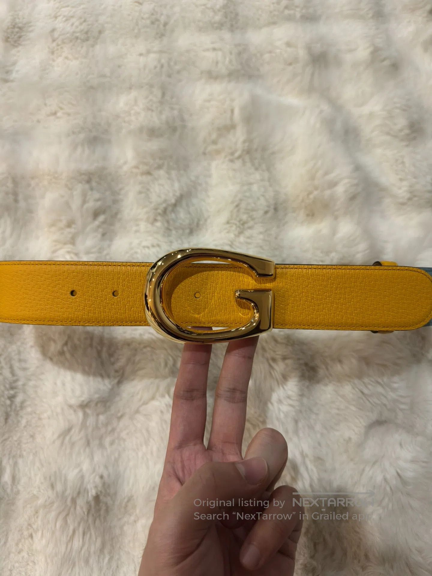 Gucci Guicci size 85 Gold buckle color-blocked waist belt| Size ONE SIZE - 2 Thumbnail