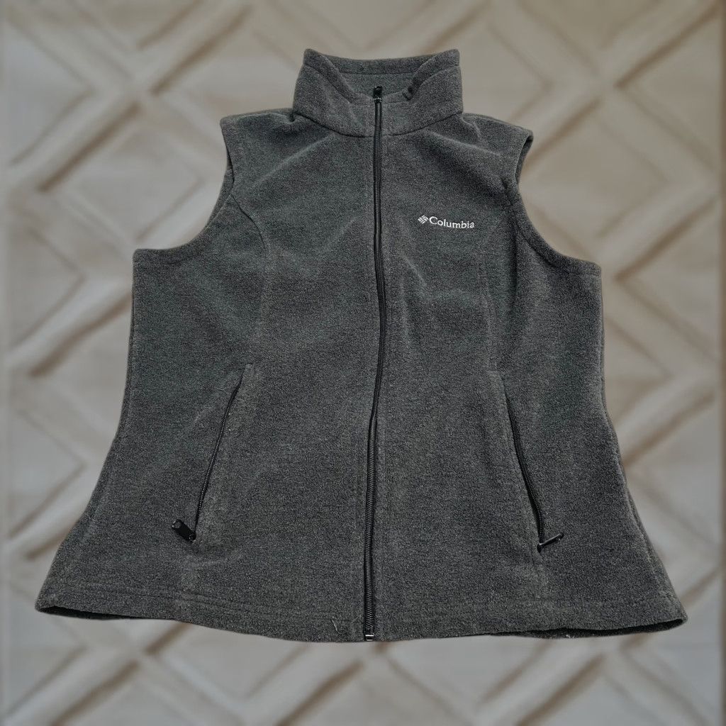 Vintage Columbia Benton Springs Vest Womens Medium Gray Fleece Full Zip Outdoor Pockets Size M / US 6-8 / IT 42-44 - 1 Thumbnail