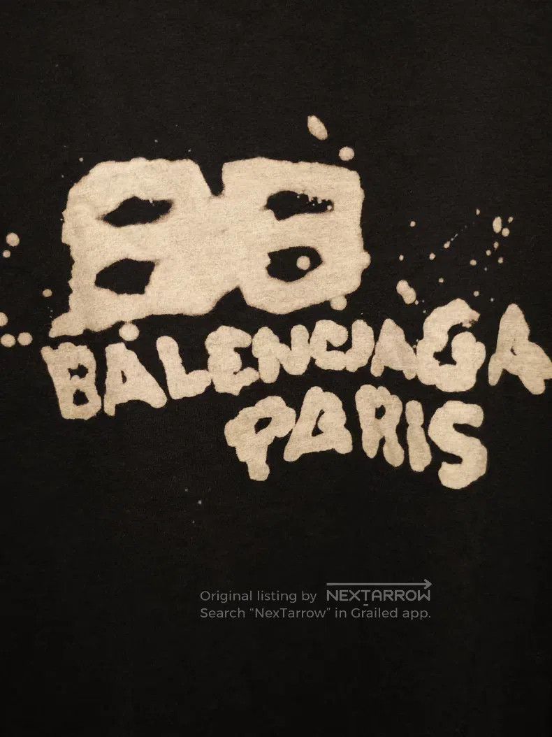 Balenciaga Balenciaga Letter Splatter Printed Crew Neck Short Sleeve Size US S / EU 44-46 / 1 - 3 Thumbnail