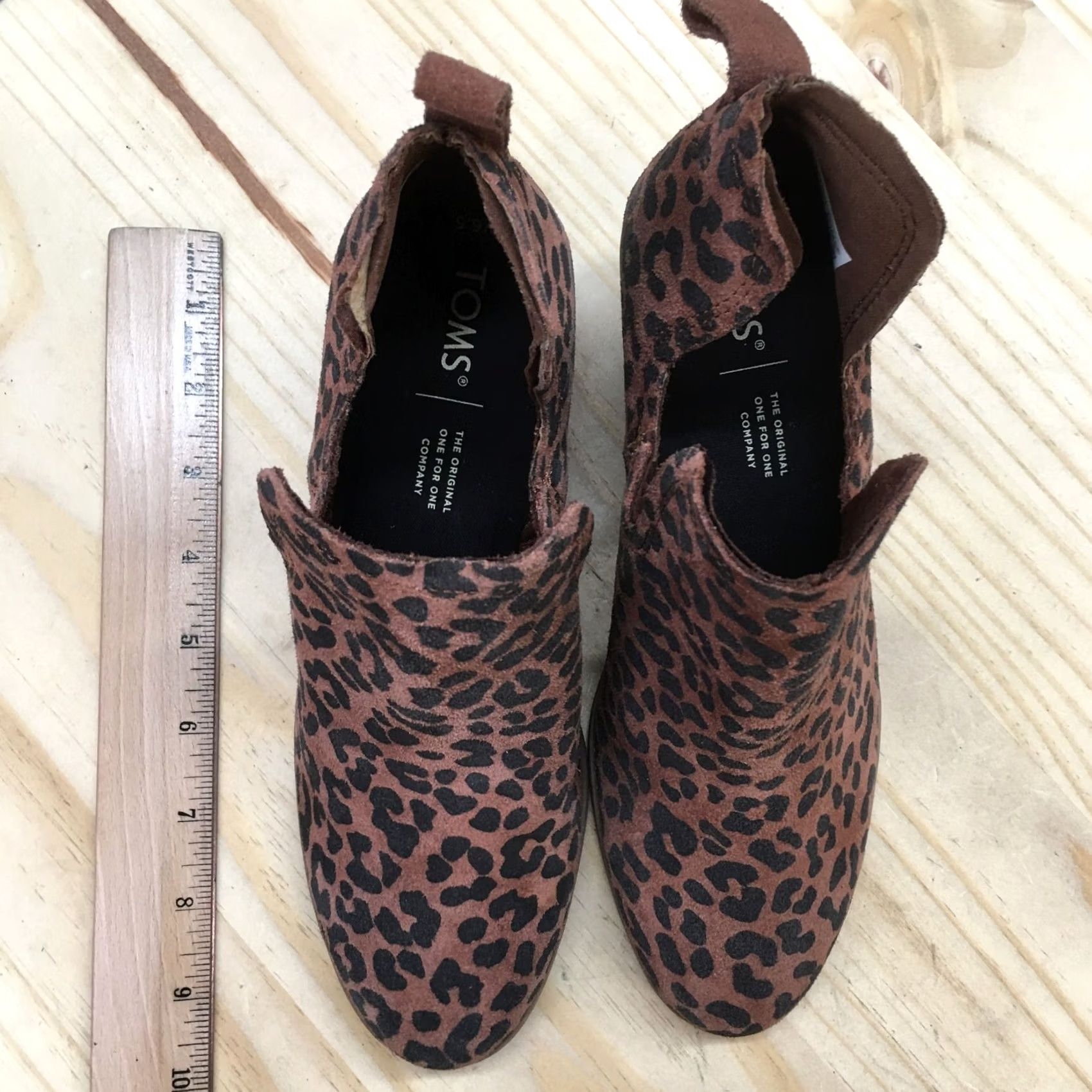 Toms Toms Boots Womens 6.5 Kallie Bootie Brown Leopard Print Ankle Top Wedge 10017538 Size M / US 6-8 / IT 42-44 - 6 Thumbnail