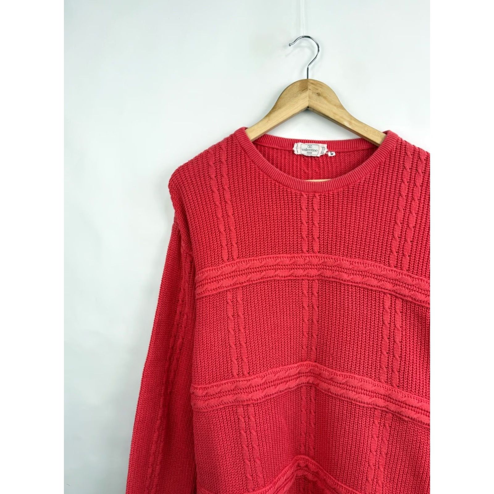 Valentino VINTAGE Valentino Sweater 90s Y2K Made in Italy Pink L Men Pullover Knit Shirt Size US L / EU 52-54 / 3 - 3 Thumbnail