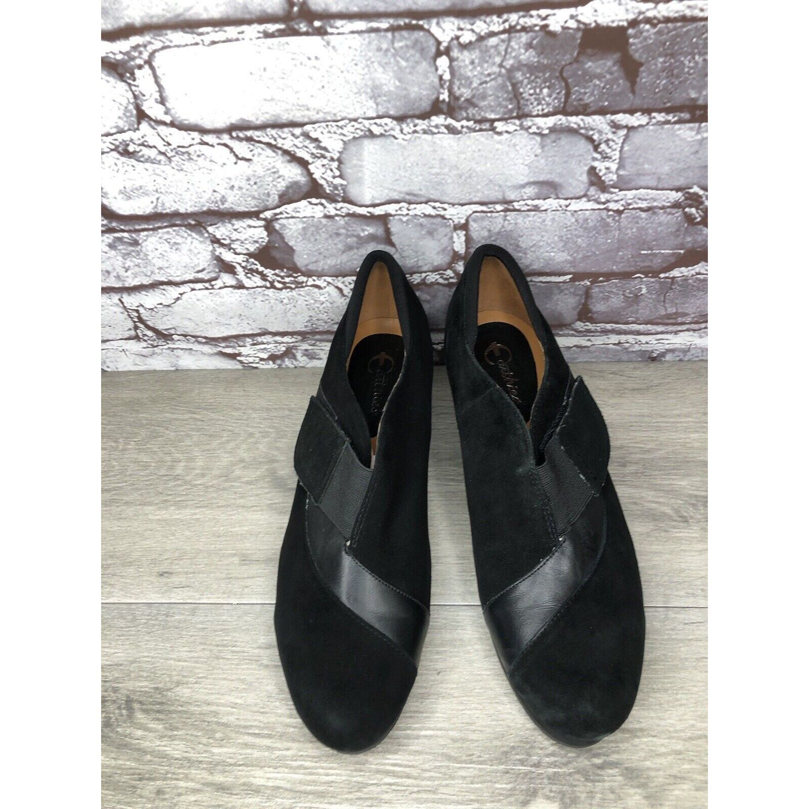 Other Earthies Bondy Black Suede Leather Strap Wedge Booties Women Size US 9 / IT 39 - 15 Thumbnail
