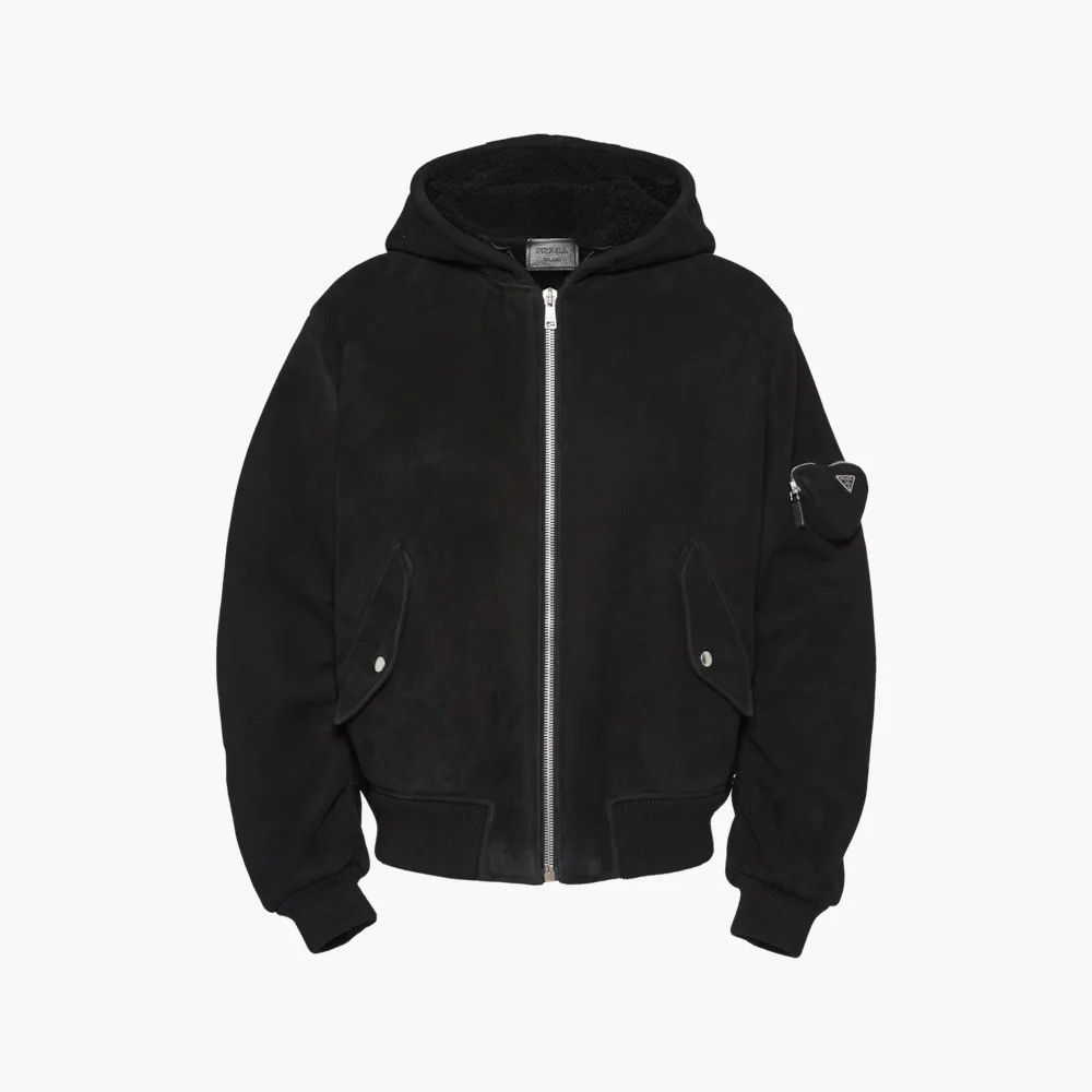 Prada o1mt1gz0724 Shearling Bomber Jacket in Black Size US S / EU 44-46 / 1 - 1 Thumbnail