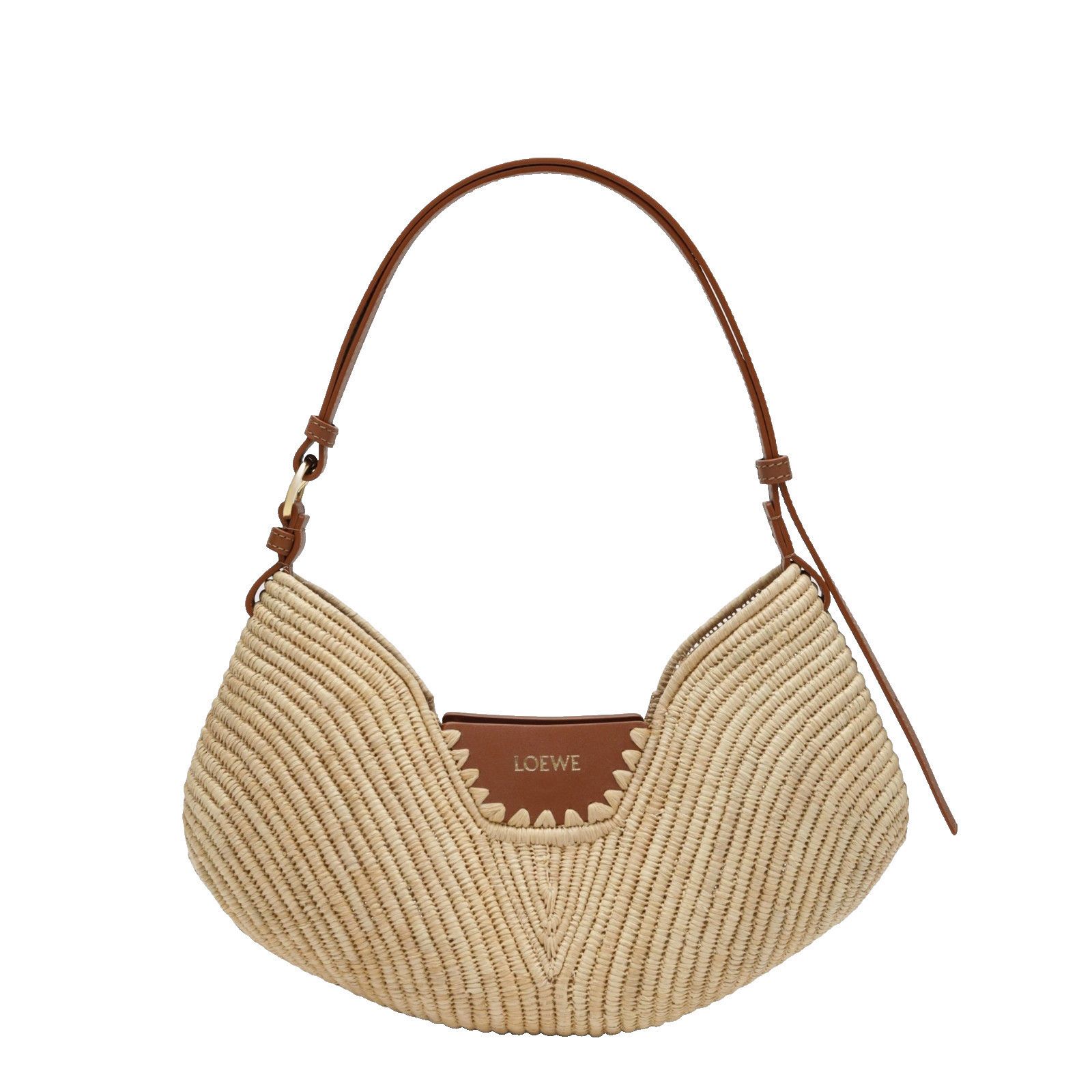 Loewe LOEWE $1990 Medium Swing Natural/Tan Raffia & Calfskin Shoul Size ONE SIZE - 1 Thumbnail
