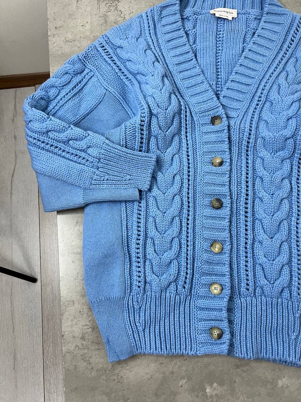 Alexander McQueen Alexander McQueen Jumper Womens Blue Cable Wool 100% Size M / US 6-8 / IT 42-44 - 9 Thumbnail