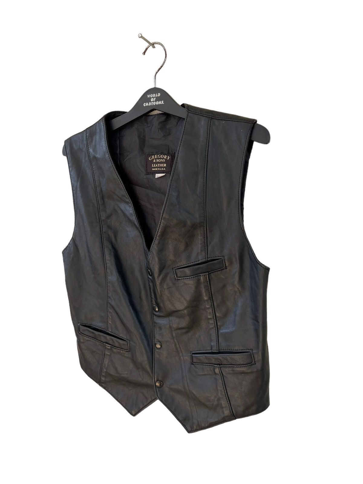Leather Vintage Gregory & Sons Leather Vest Black Size US M / EU 48-50 / 2 - 6 Thumbnail