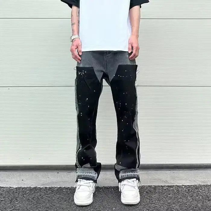 Japanese Brand × Jean Graffiti Black Flared Denim Pants Size US 32 / EU 48 - 1 Thumbnail