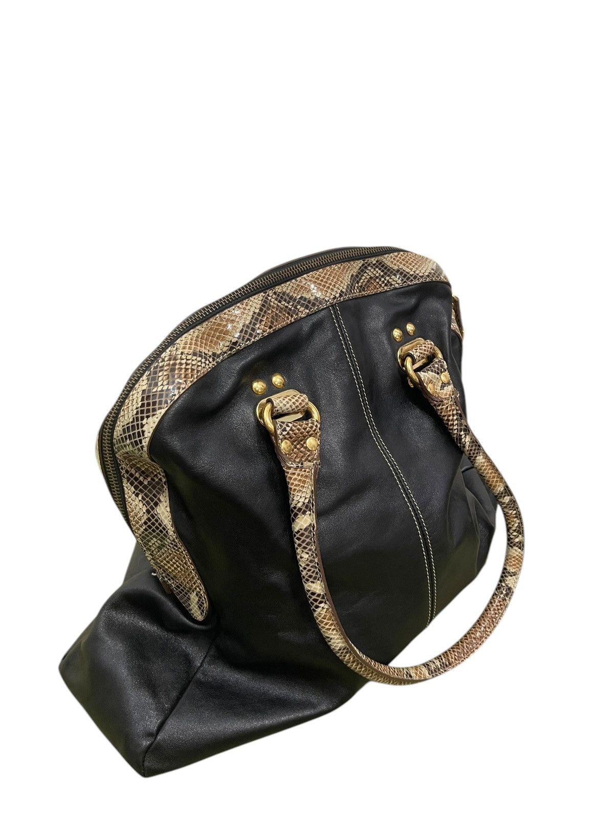 Genuine Leather Full Leather Guia’s Italy Python Tote Shoulder Bag 1🟩5 Size ONE SIZE - 6 Thumbnail
