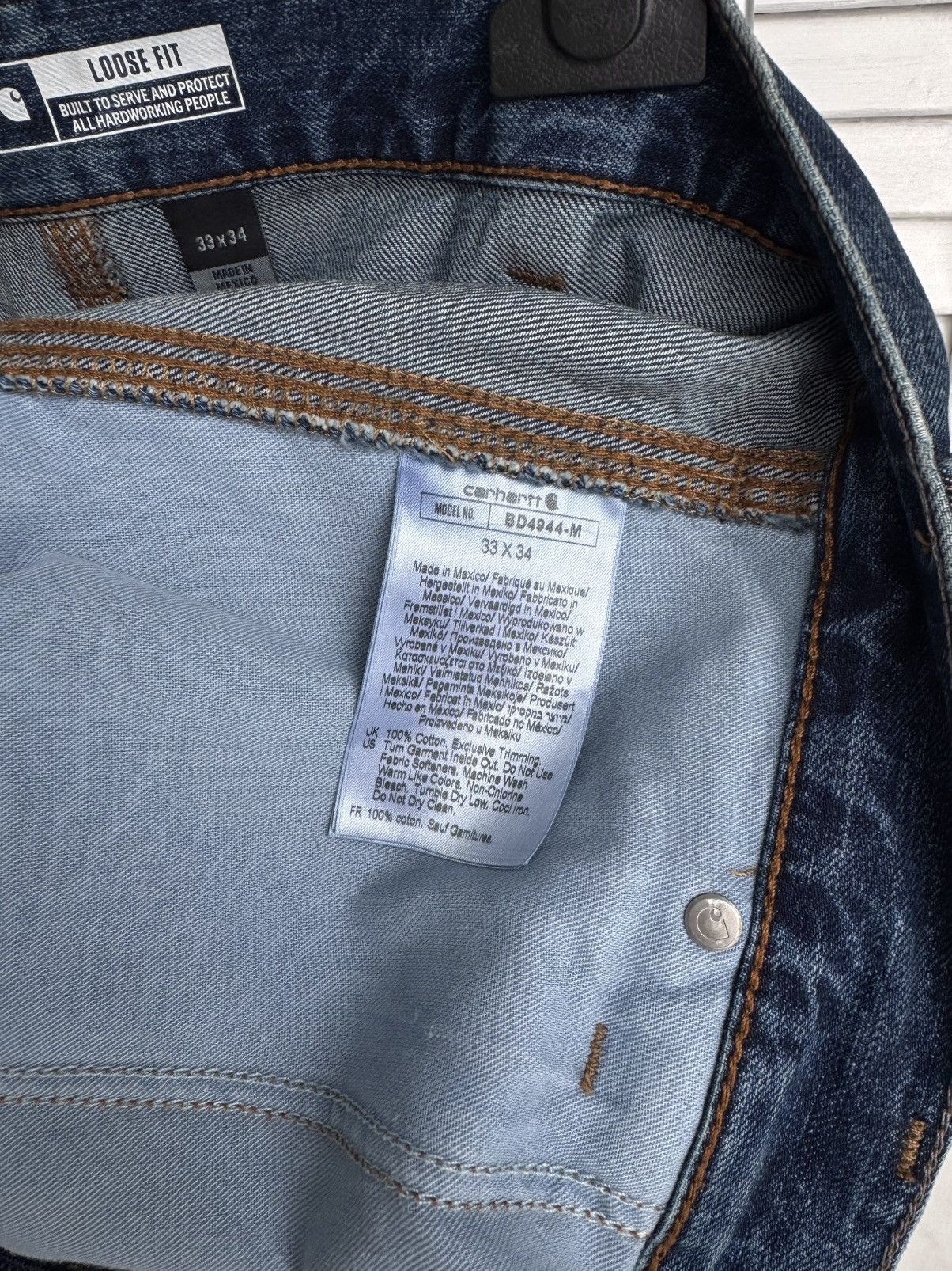 Carhartt Carhartt B04 Double Knee Loose Fit Denim Work Pants Blue Size US 33 - 12 Thumbnail