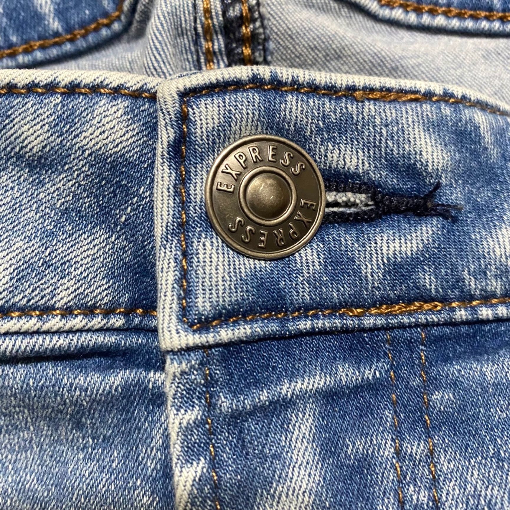 Express Express Jeans Slim Straight Men 36x30 Blue Denim Medium Wash Stretch Pockets 5-Pocket Design Vintage No Size US 36 / EU 52 - 4 Thumbnail