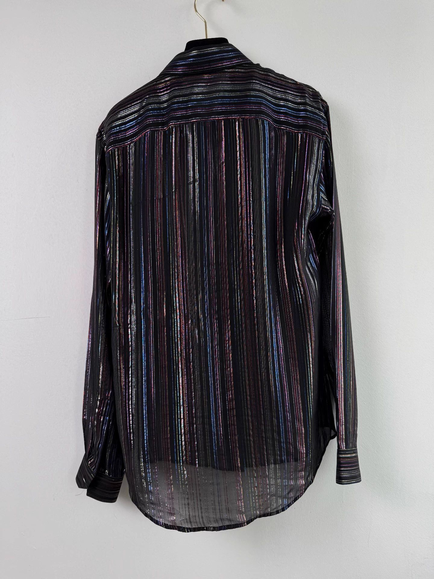 Saint Laurent Paris Saint Laurent 91% Silk 9% Metallic Shirt M Size M / US 6-8 / IT 42-44 - 2 Thumbnail