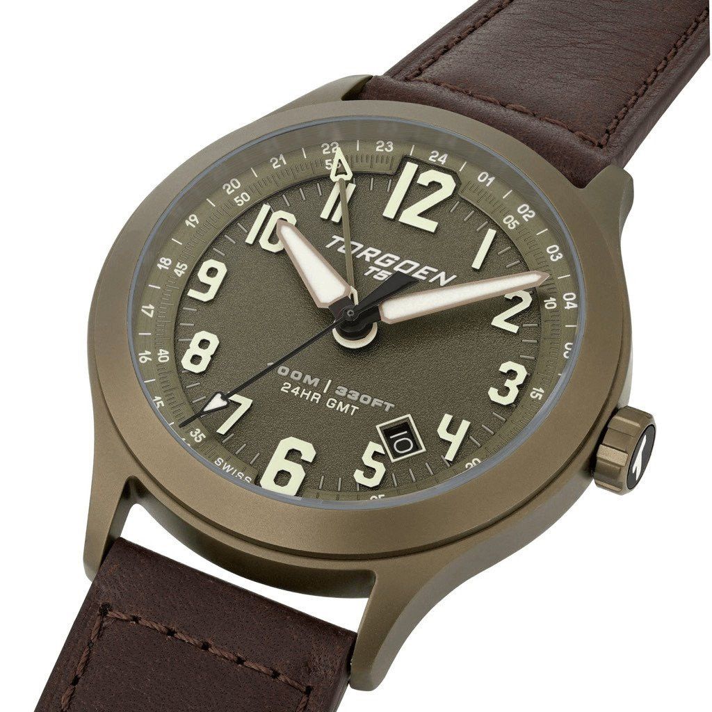 Other New Torgoen TN-1303 T56 44mm Green Sapphire GMT Leather Str Size ONE SIZE - 2 Thumbnail