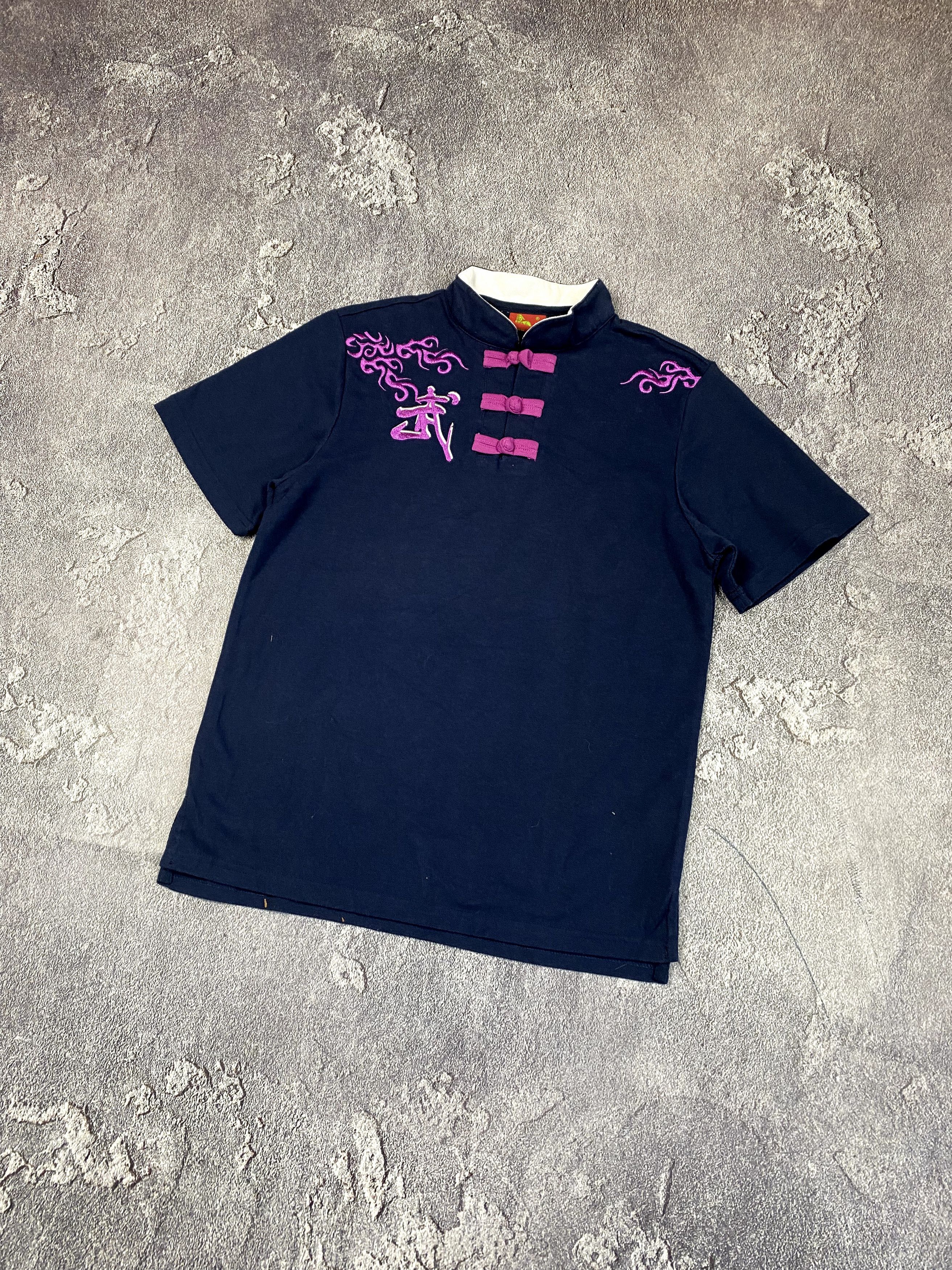 Japanese Brand Embroidered Dragon Tee Chinese-Inspired Button Shirt Size M / US 6-8 / IT 42-44 - 3 Thumbnail