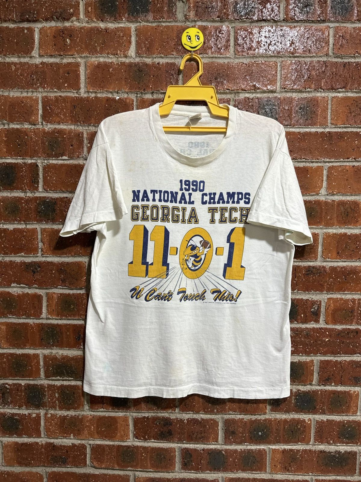 Fruit Of The Loom × Vintage Vintage Giorgia Tech Football National Champs Distress Tee Size US L / EU 52-54 / 3 - 1 Thumbnail